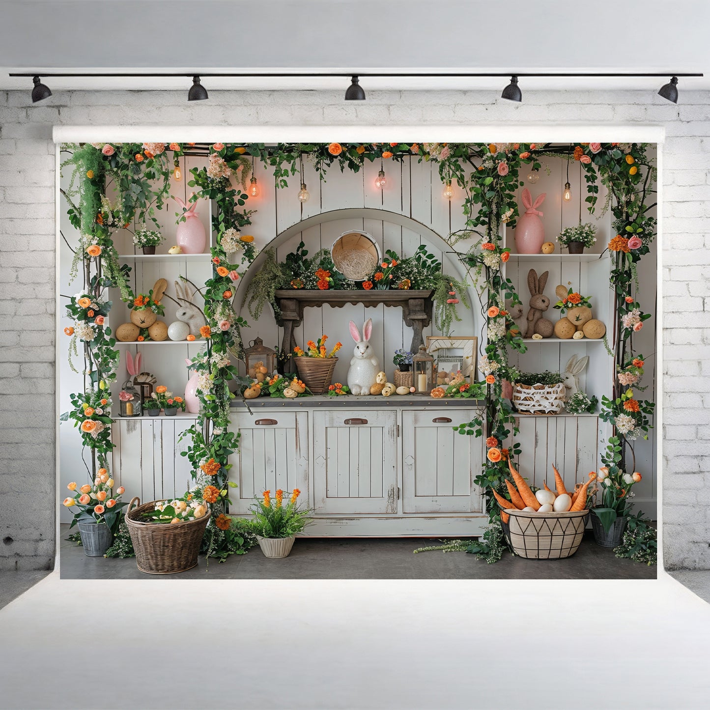 Rustic Easter Bunny Hutch Backdrop