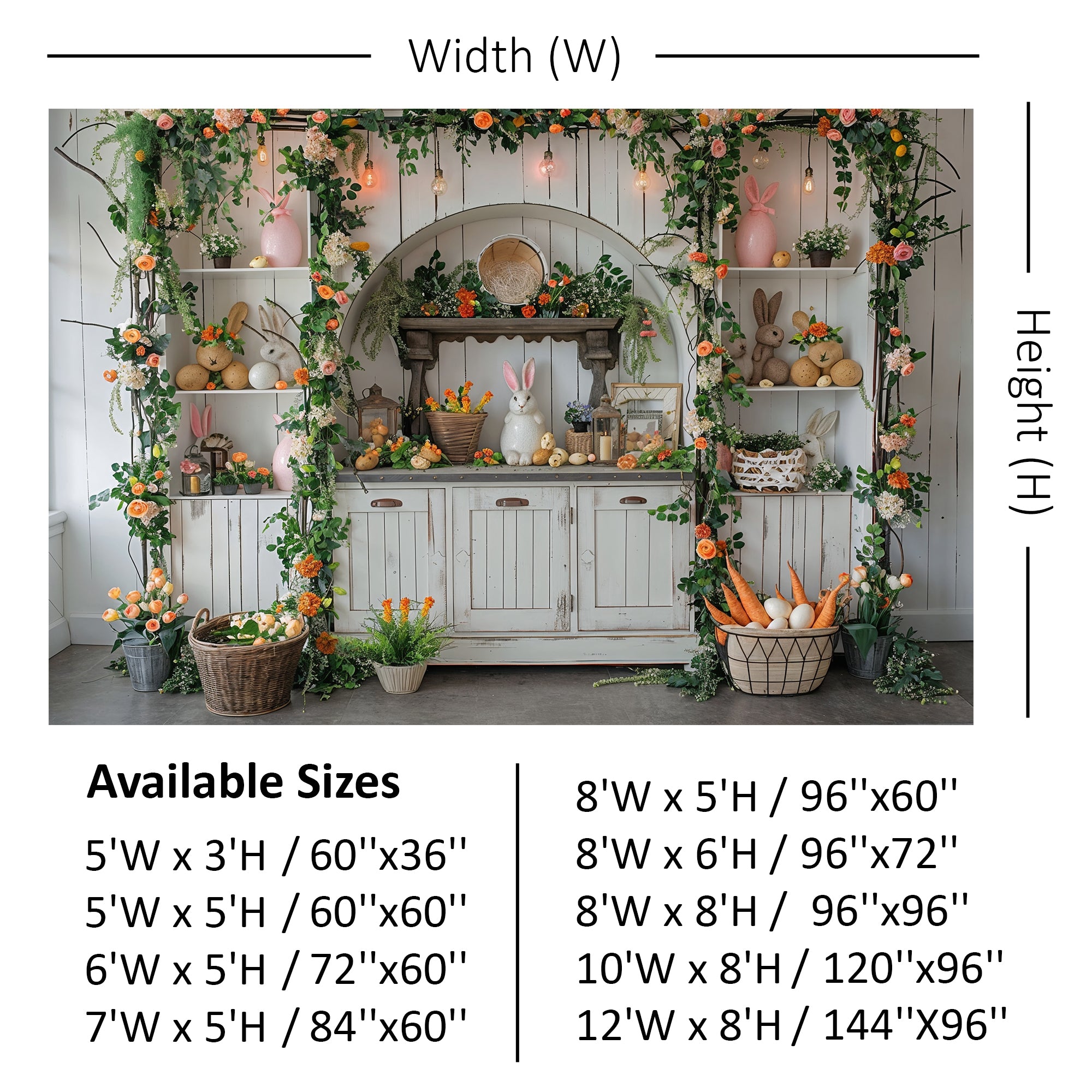 Rustic Easter Bunny Hutch Backdrop