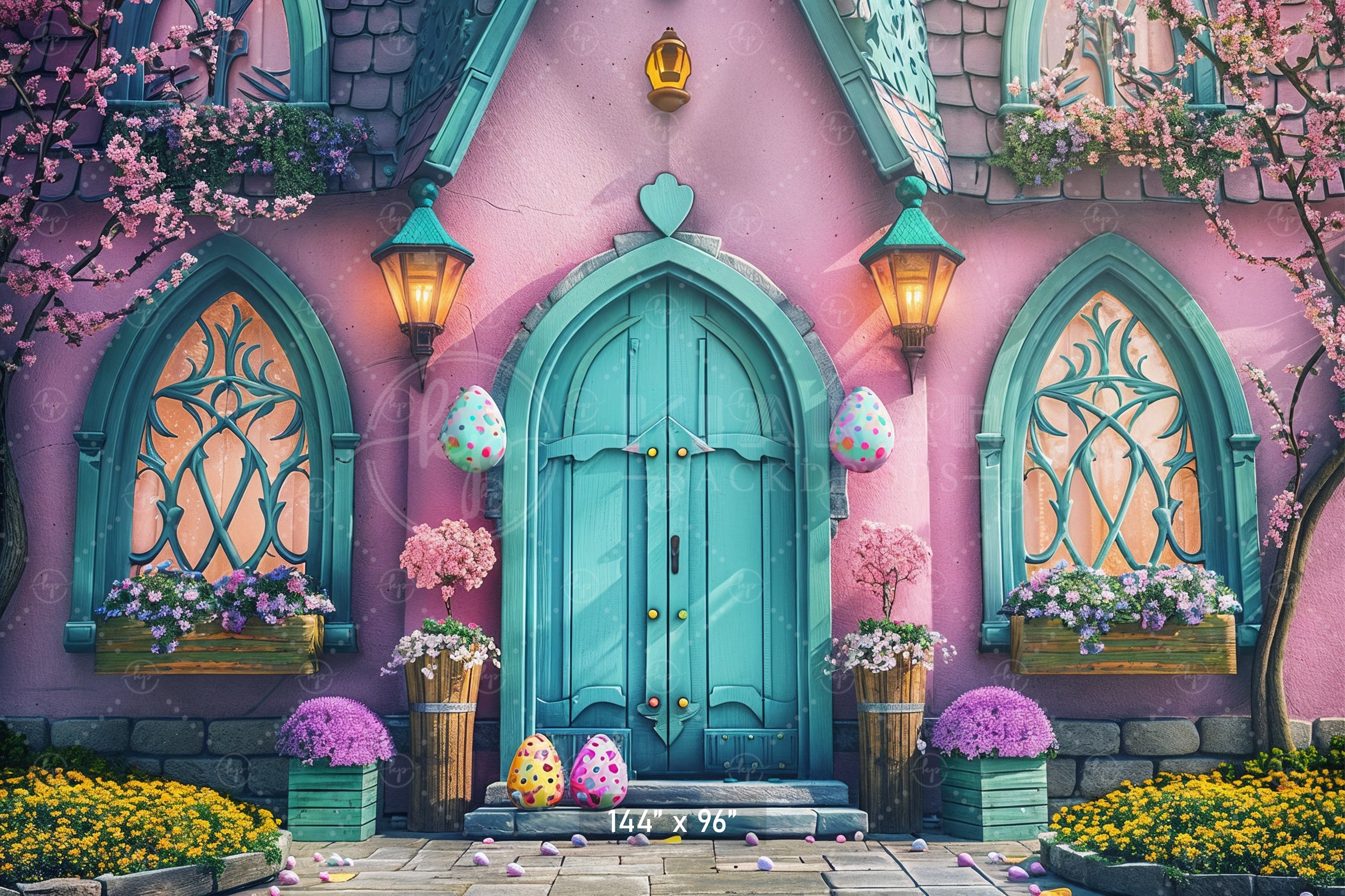 Enchanted Fairy Cottage Door Backdrop