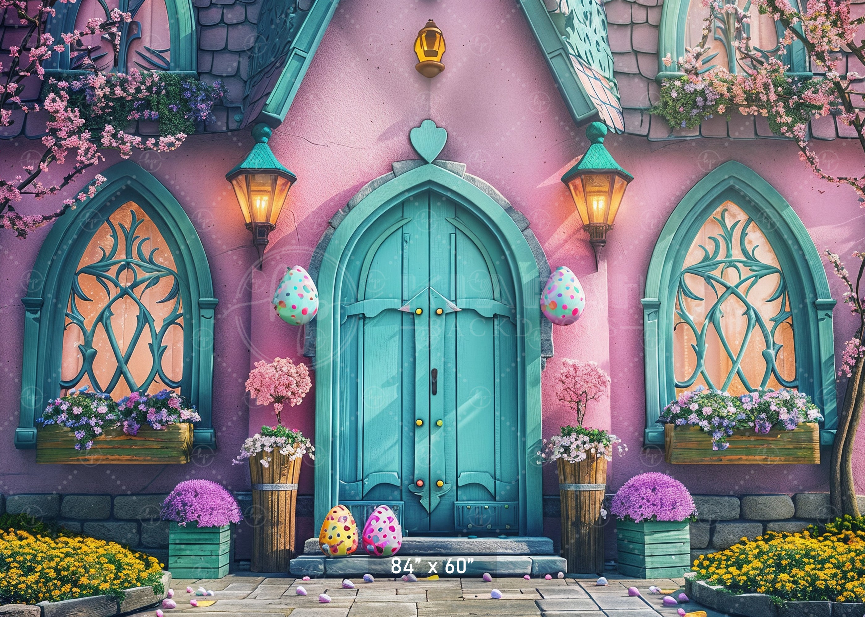 Enchanted Fairy Cottage Door Backdrop