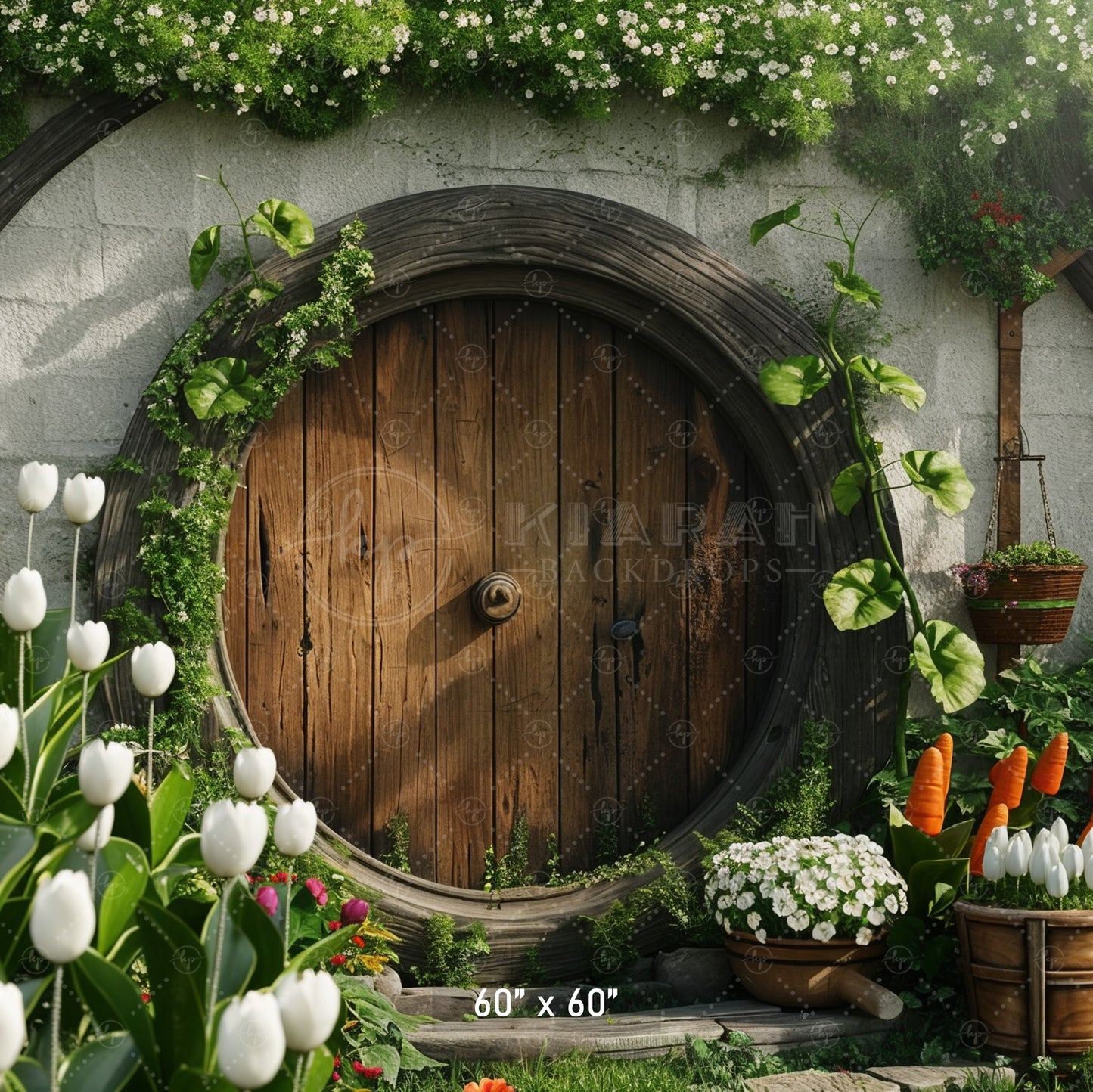 Rustic Garden Hobbit Door Backdrop