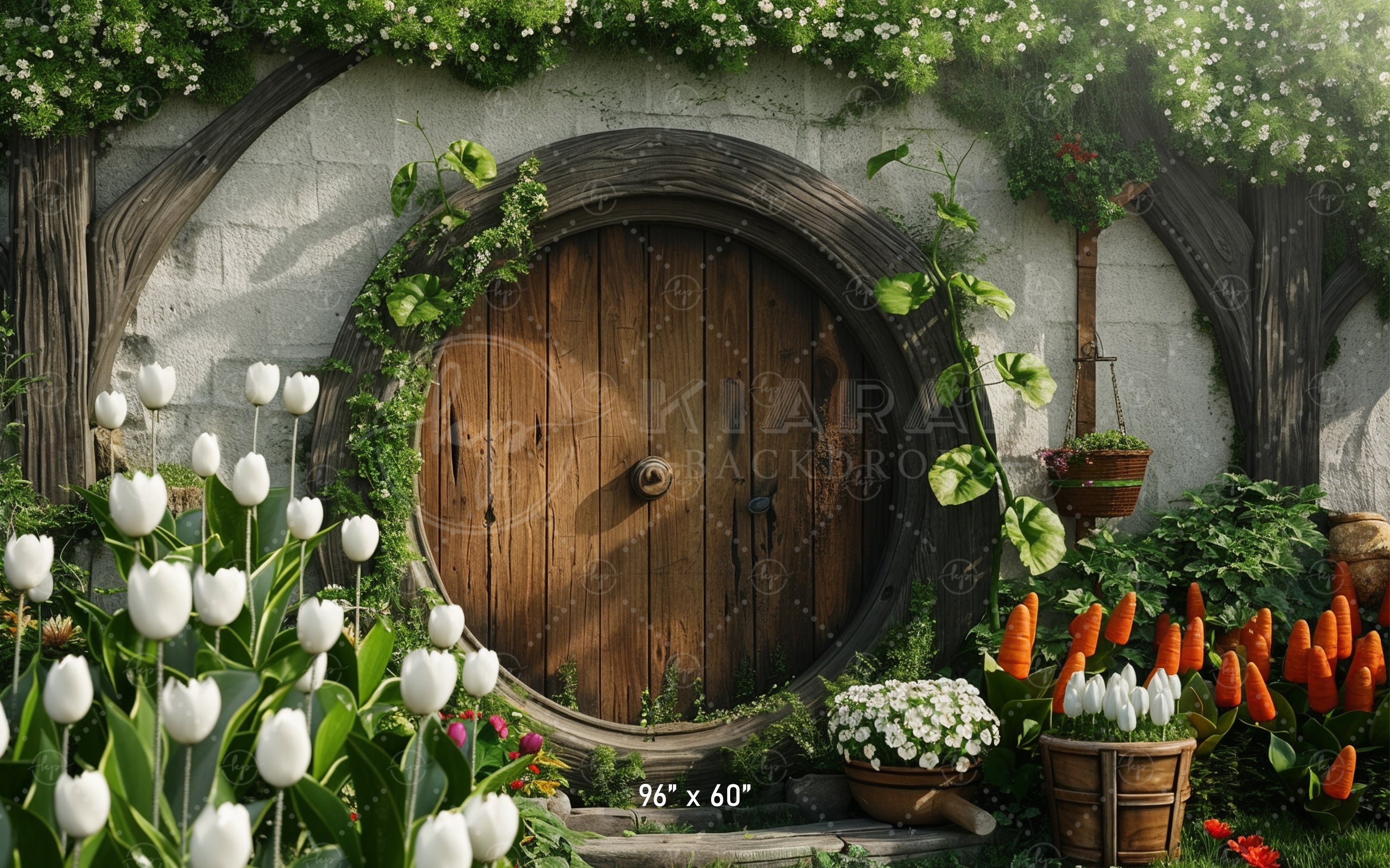 Rustic Garden Hobbit Door Backdrop