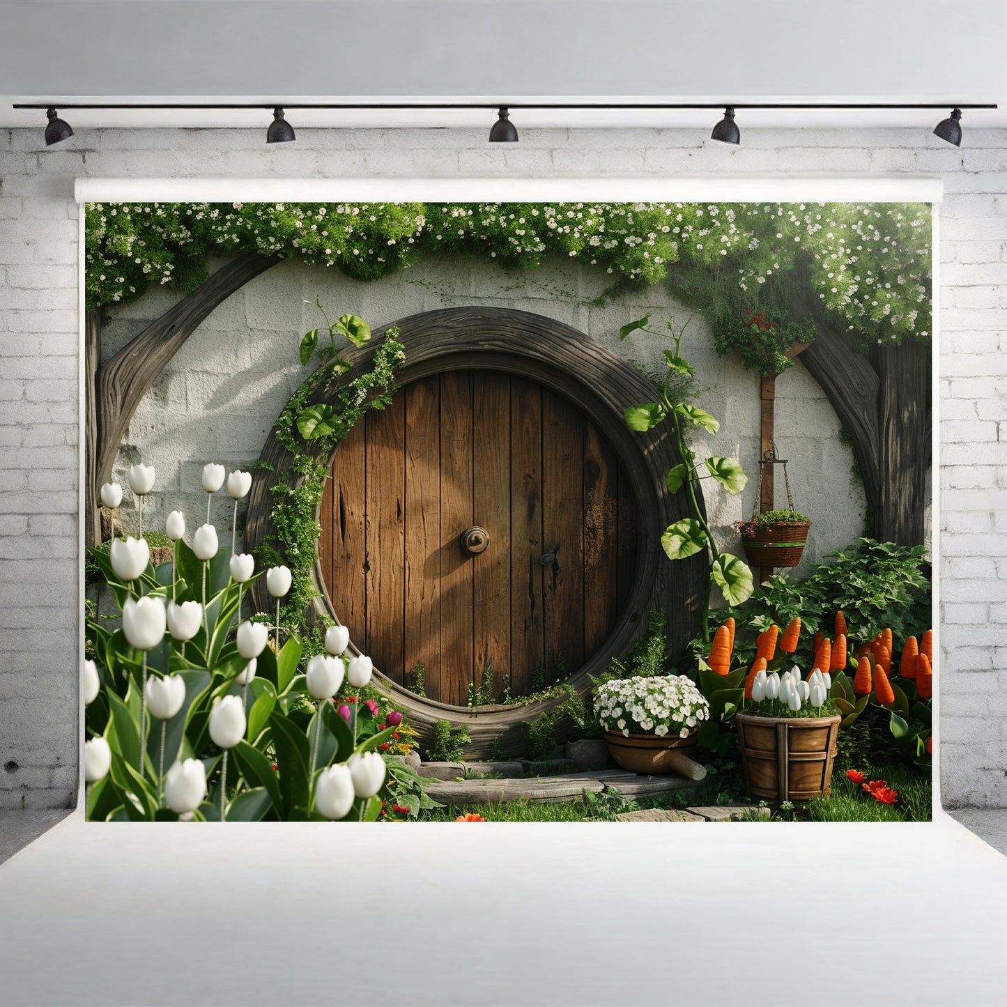 Rustic Garden Hobbit Door Backdrop