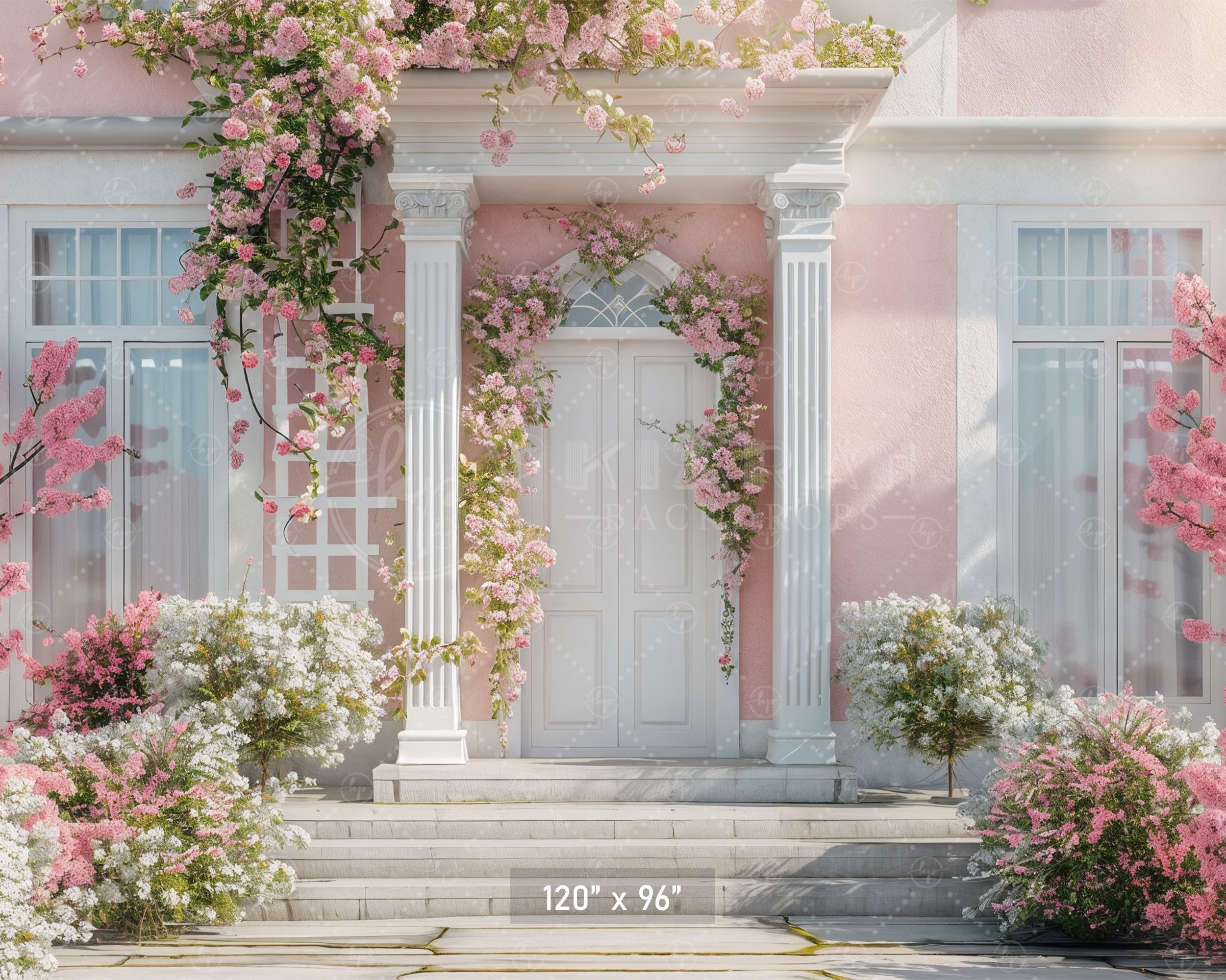 Elegant Pink Floral Entrance Backdrop