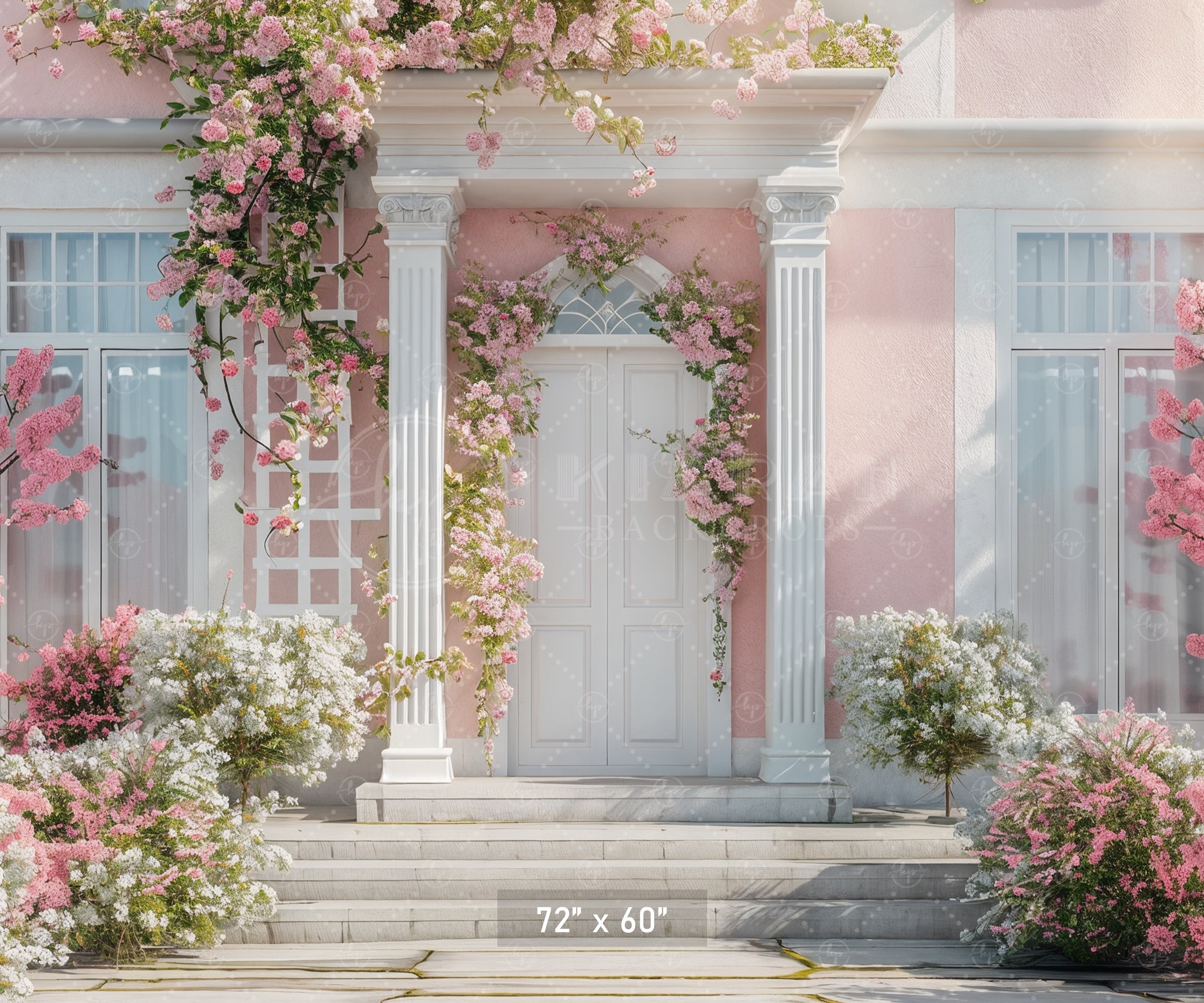 Elegant Pink Floral Entrance Backdrop