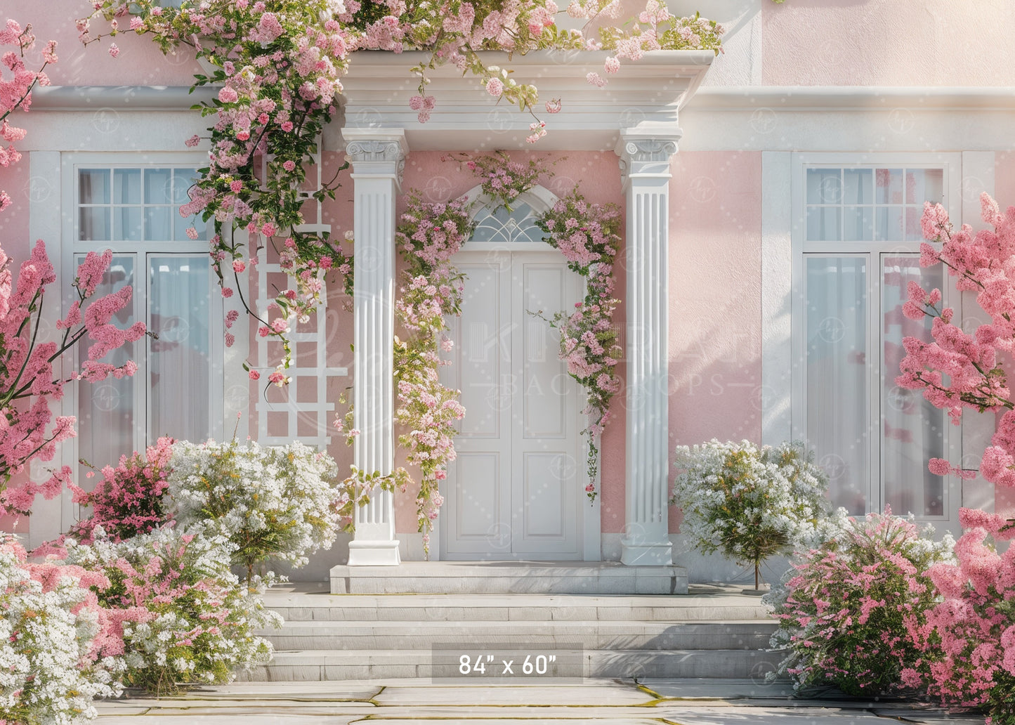 Elegant Pink Floral Entrance Backdrop