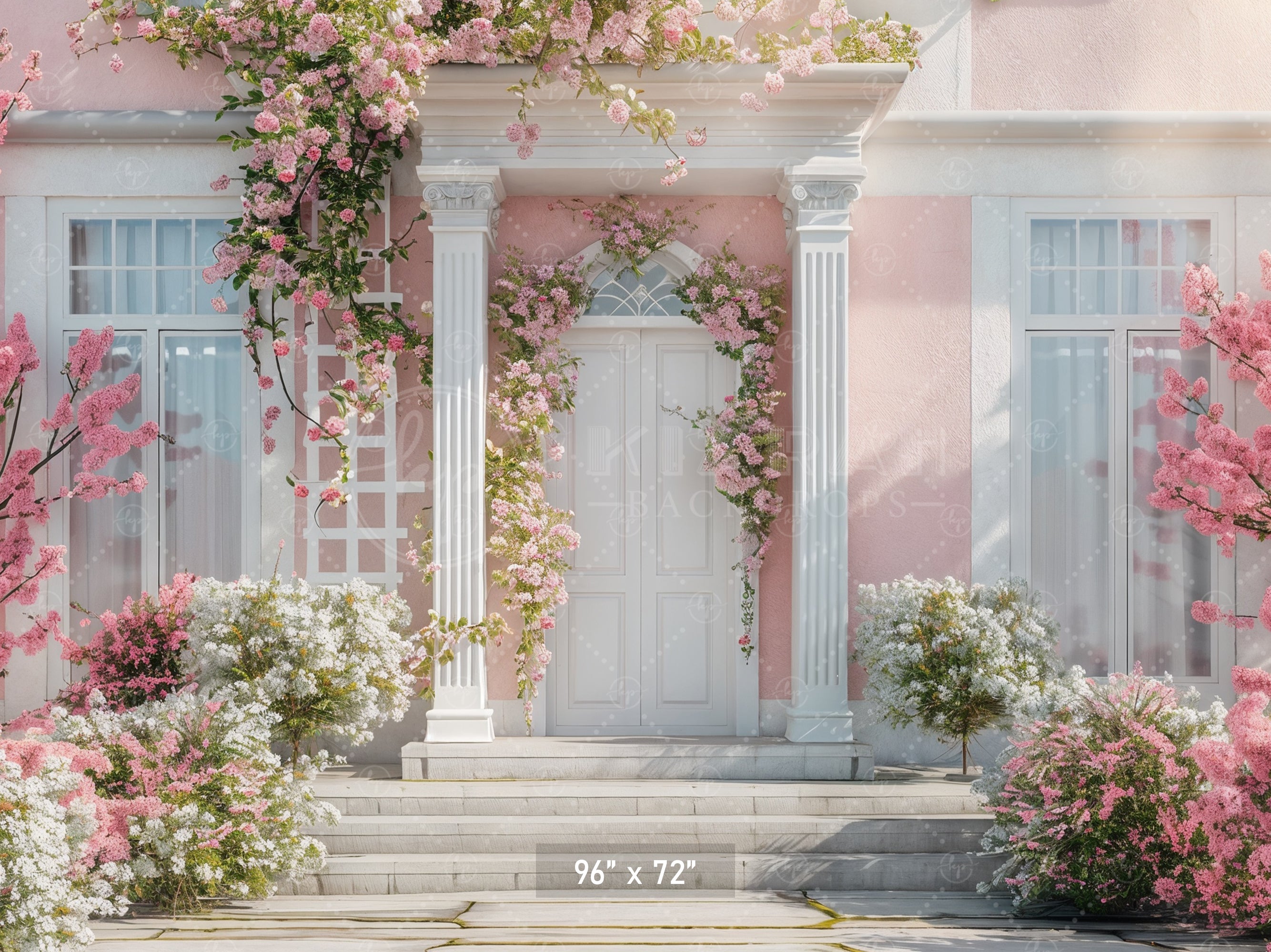 Elegant Pink Floral Entrance Backdrop
