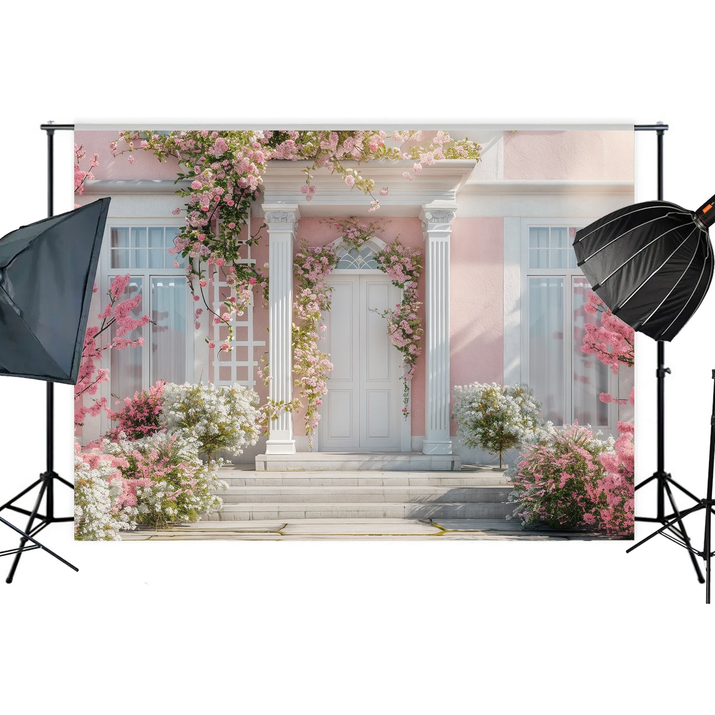 Elegant Pink Floral Entrance Backdrop