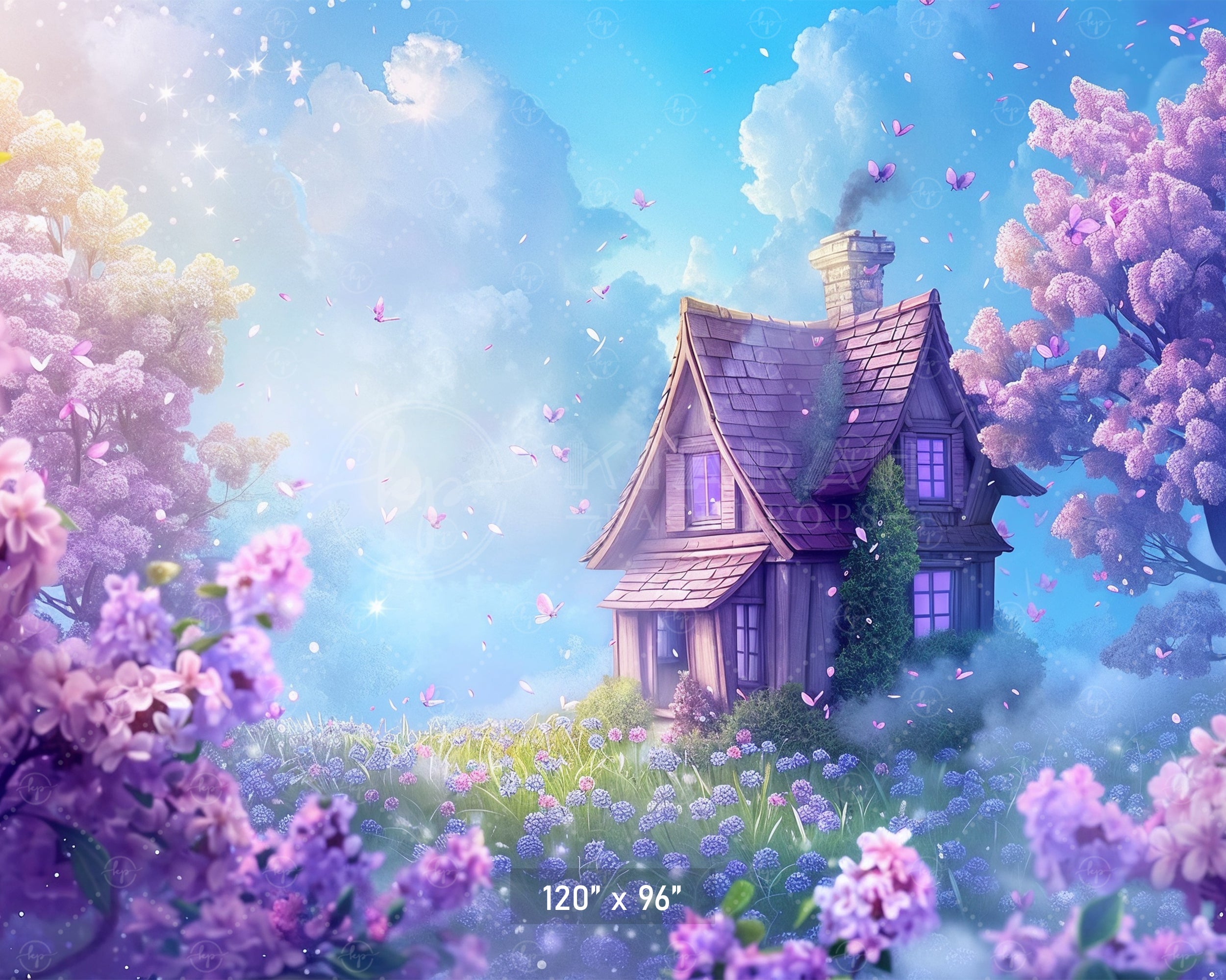 Mystical Lavender Cottage Backdrop