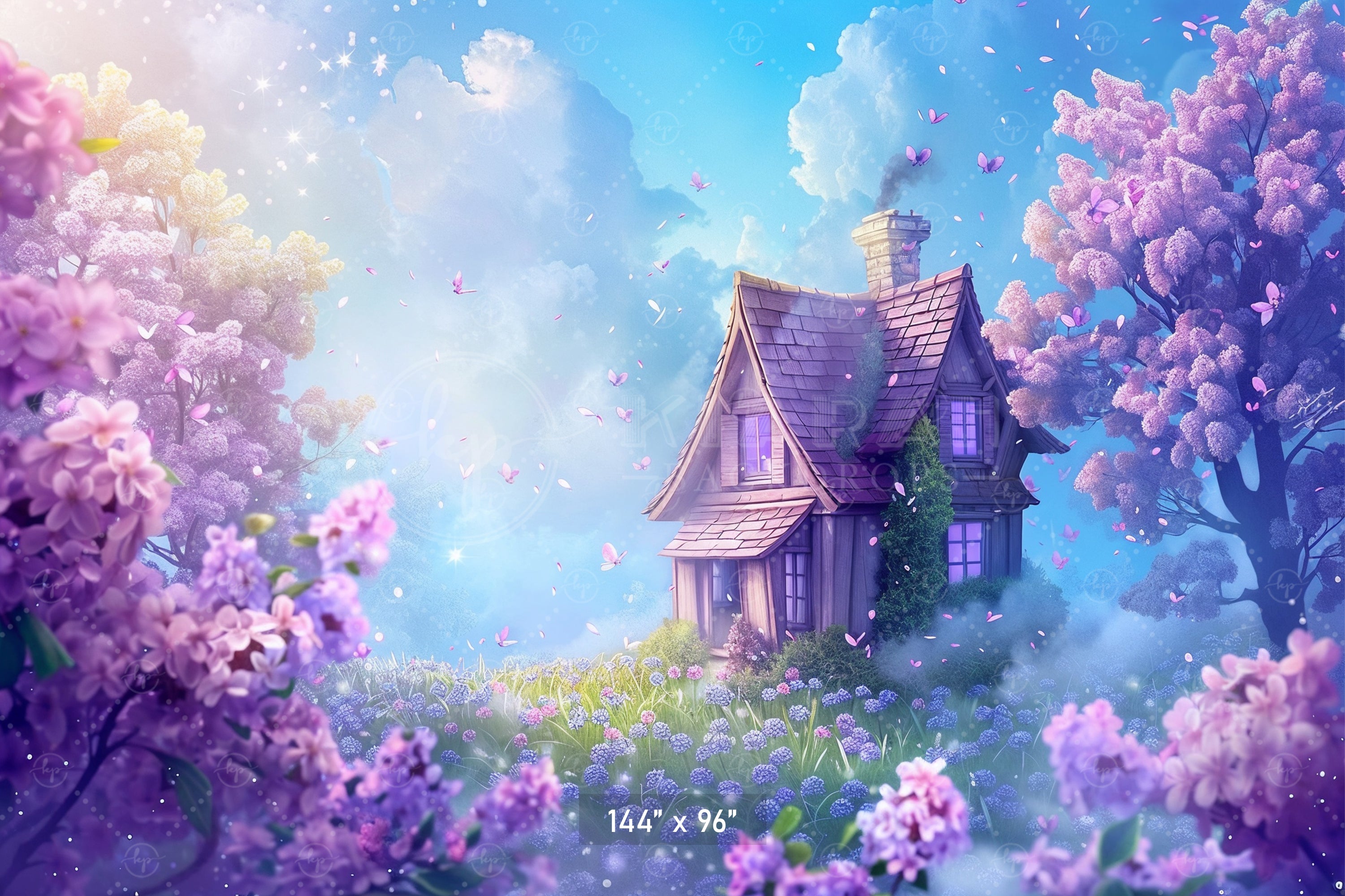 Mystical Lavender Cottage Backdrop