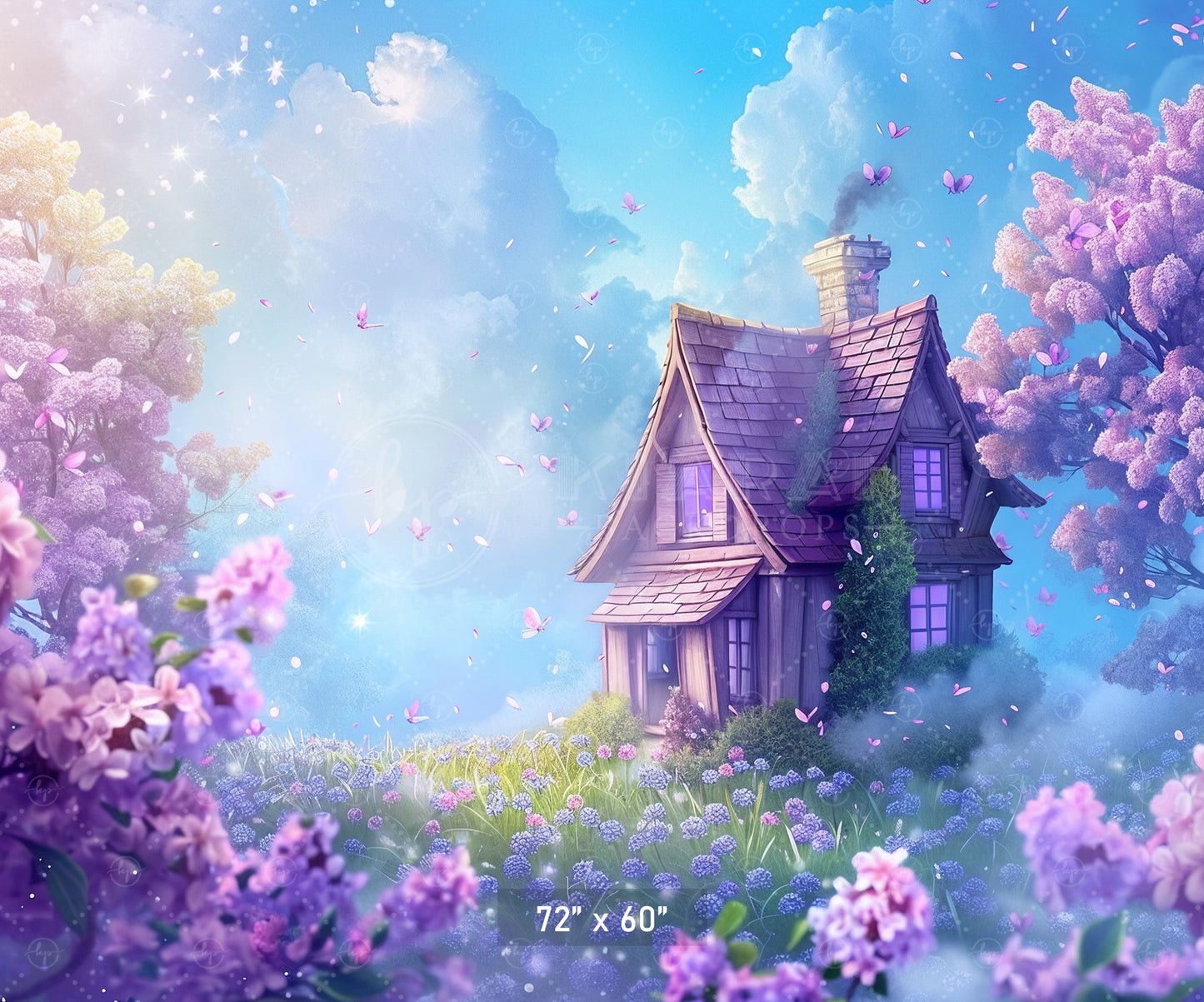 Mystical Lavender Cottage Backdrop