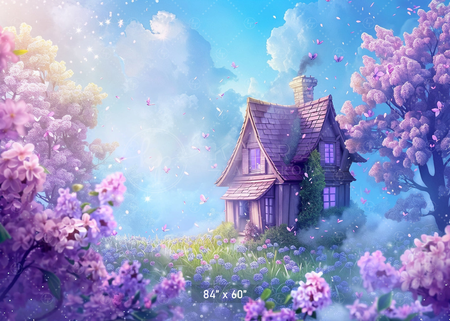 Mystical Lavender Cottage Backdrop