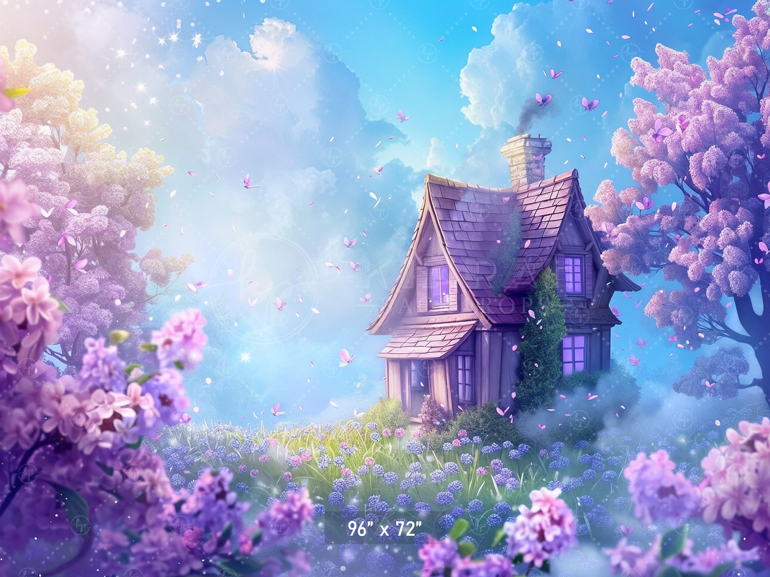 Mystical Lavender Cottage Backdrop