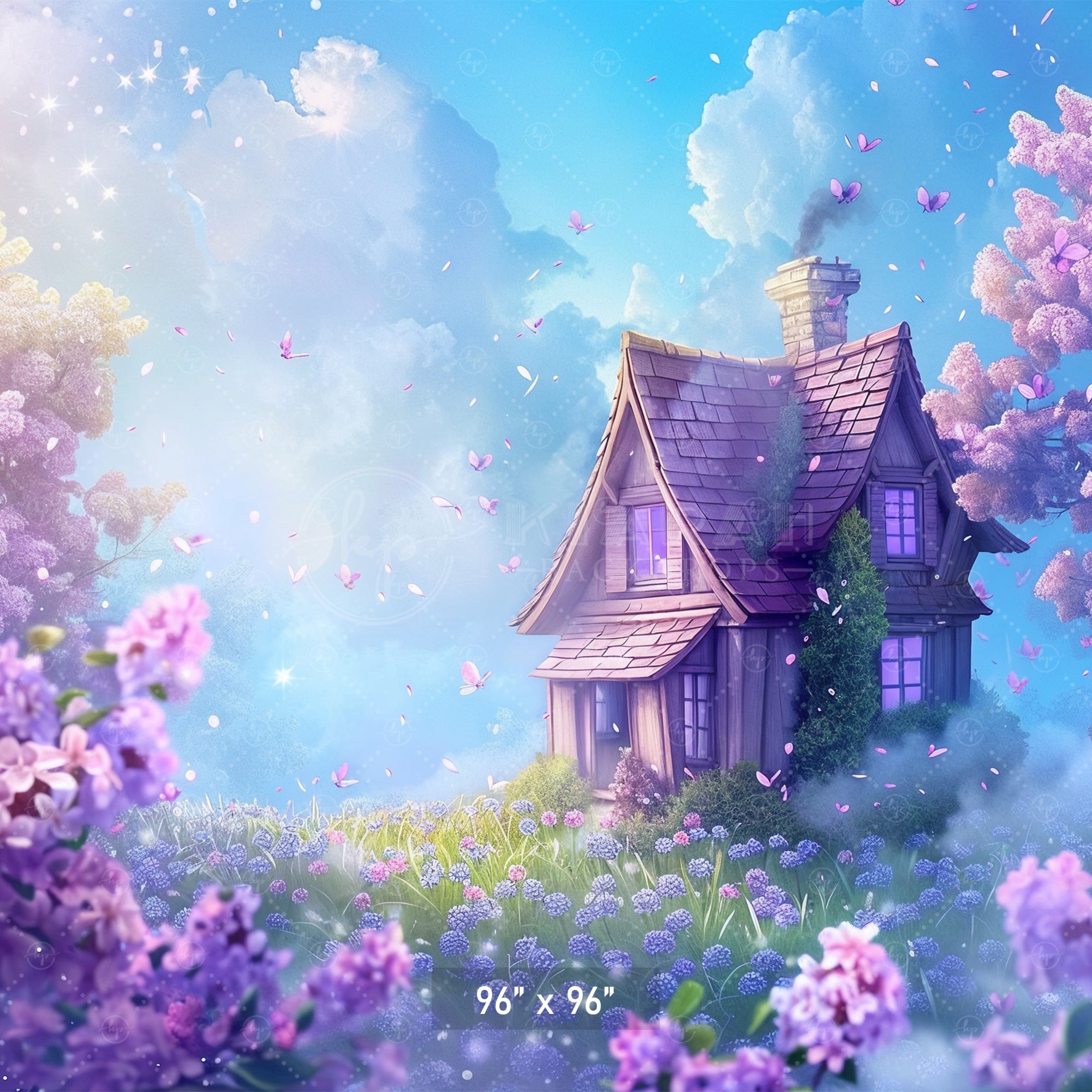Mystical Lavender Cottage Backdrop