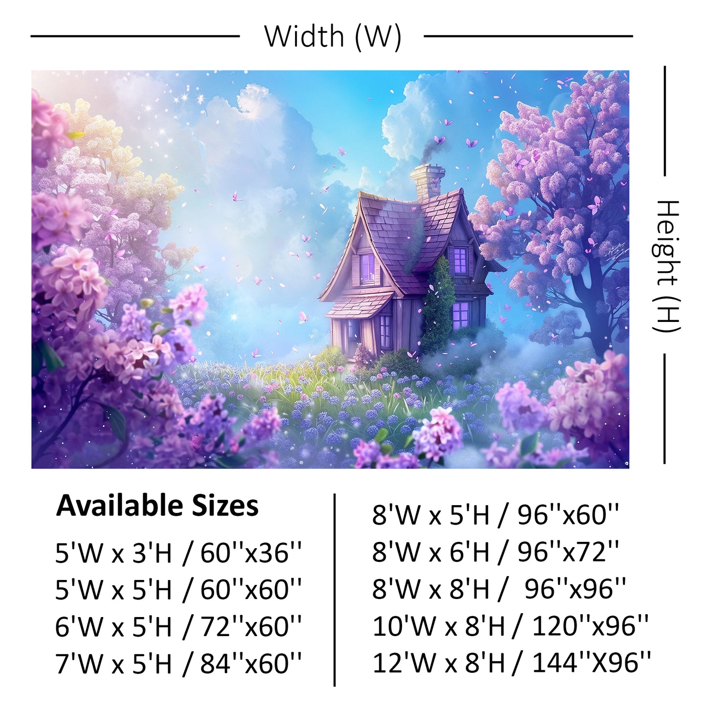 Mystical Lavender Cottage Backdrop