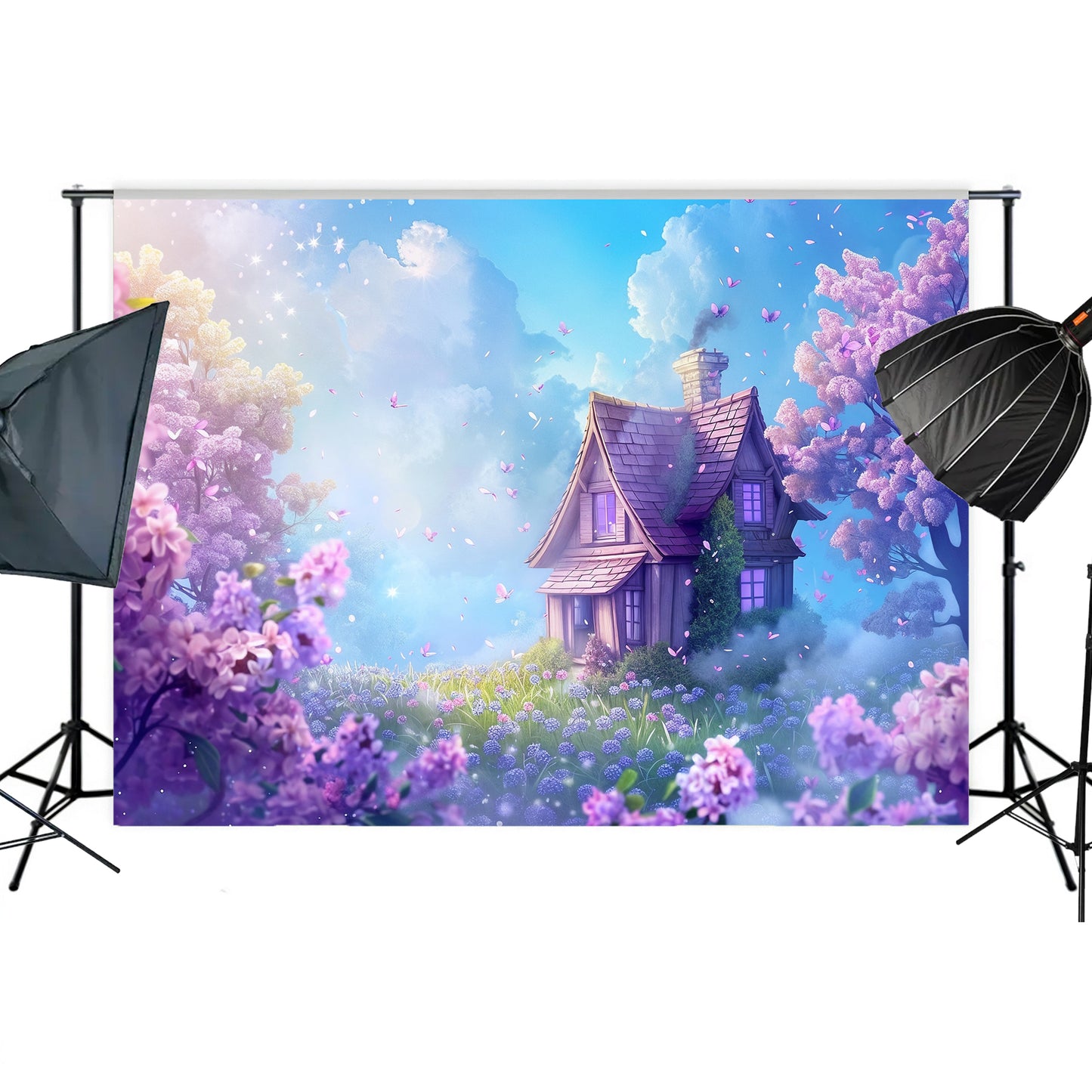 Mystical Lavender Cottage Backdrop