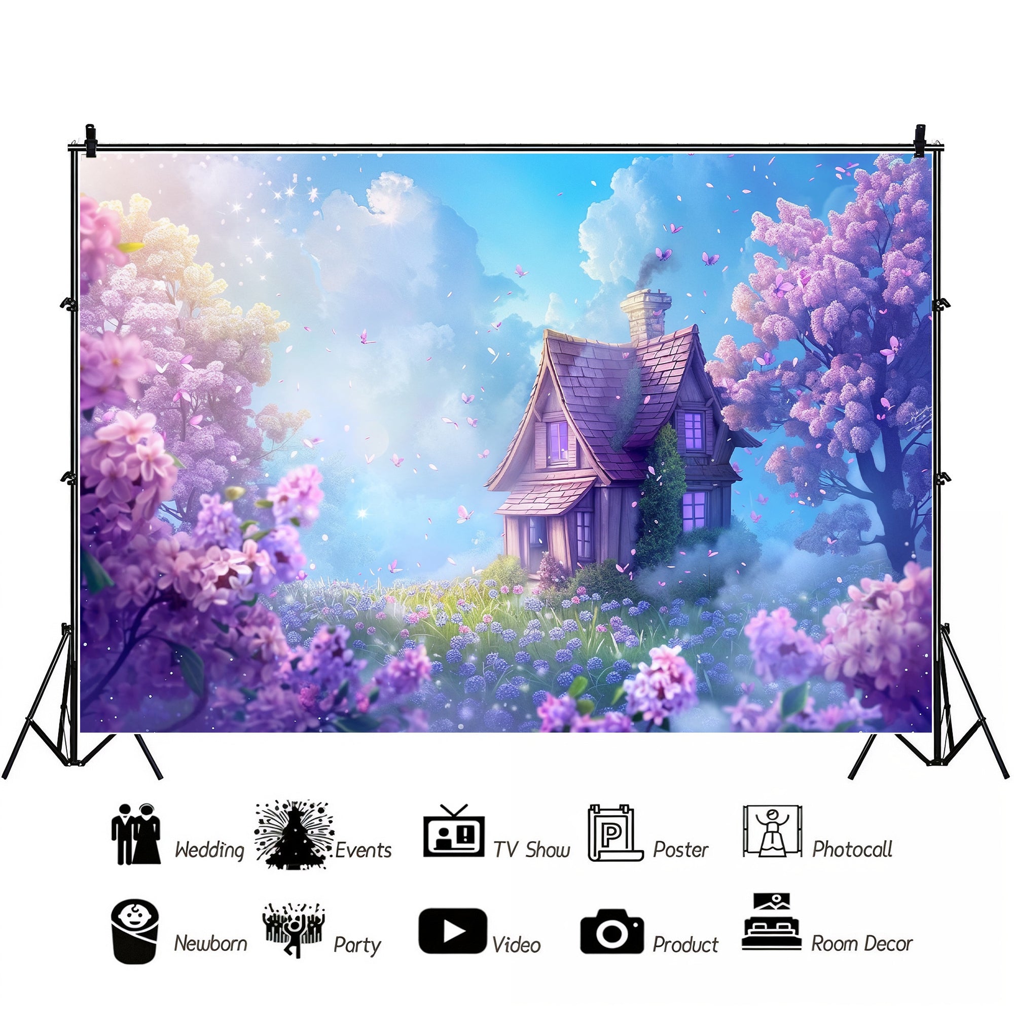 Mystical Lavender Cottage Backdrop