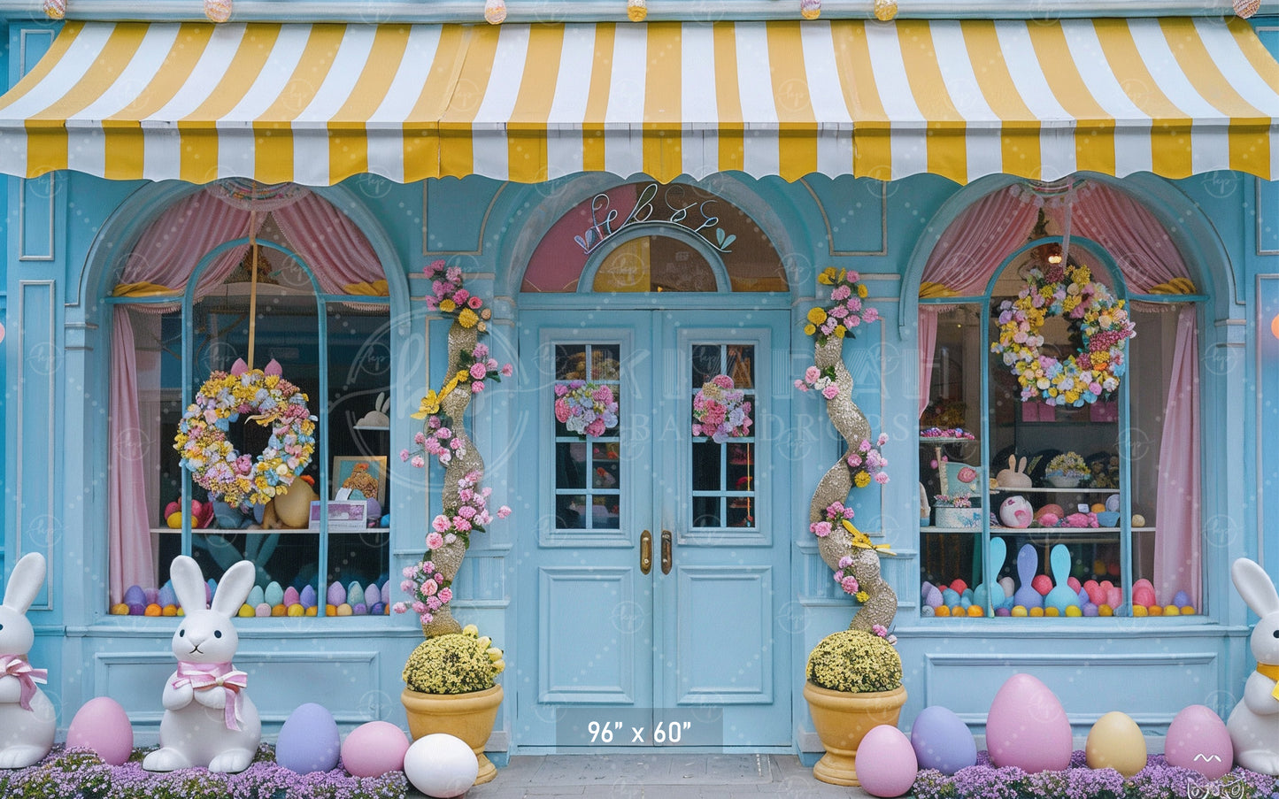 Easter Bunny Candy Shop Backdrop