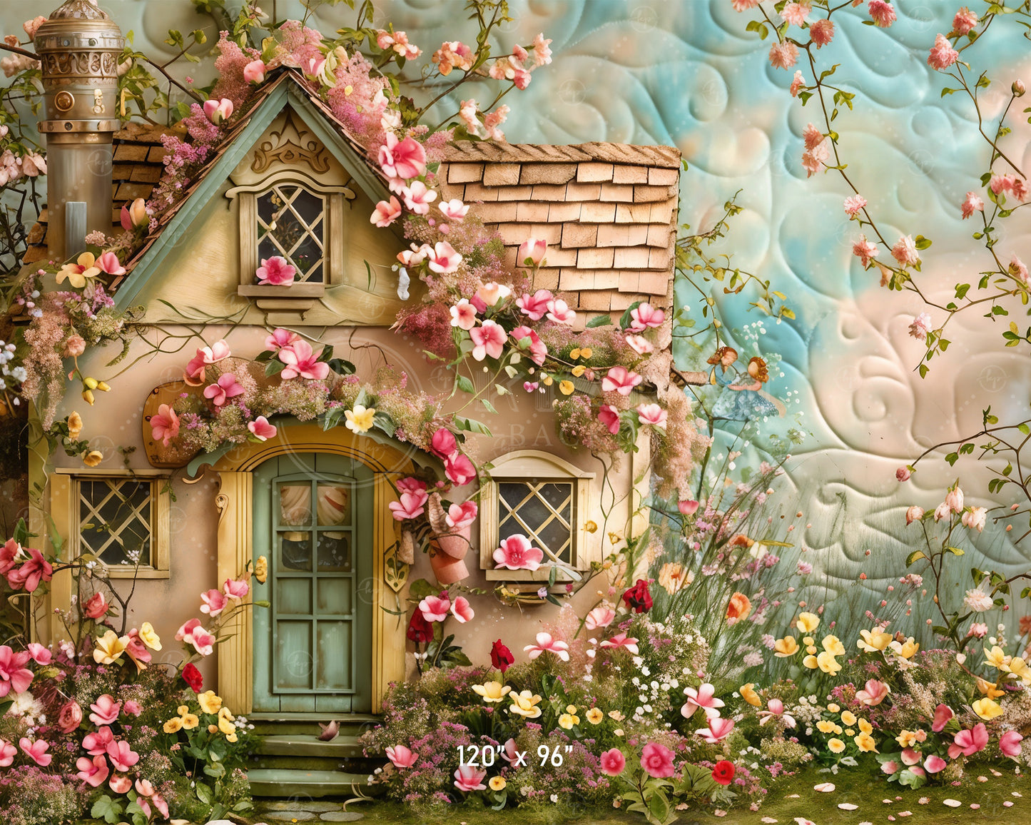 Enchanted Cottage Garden Backdrop