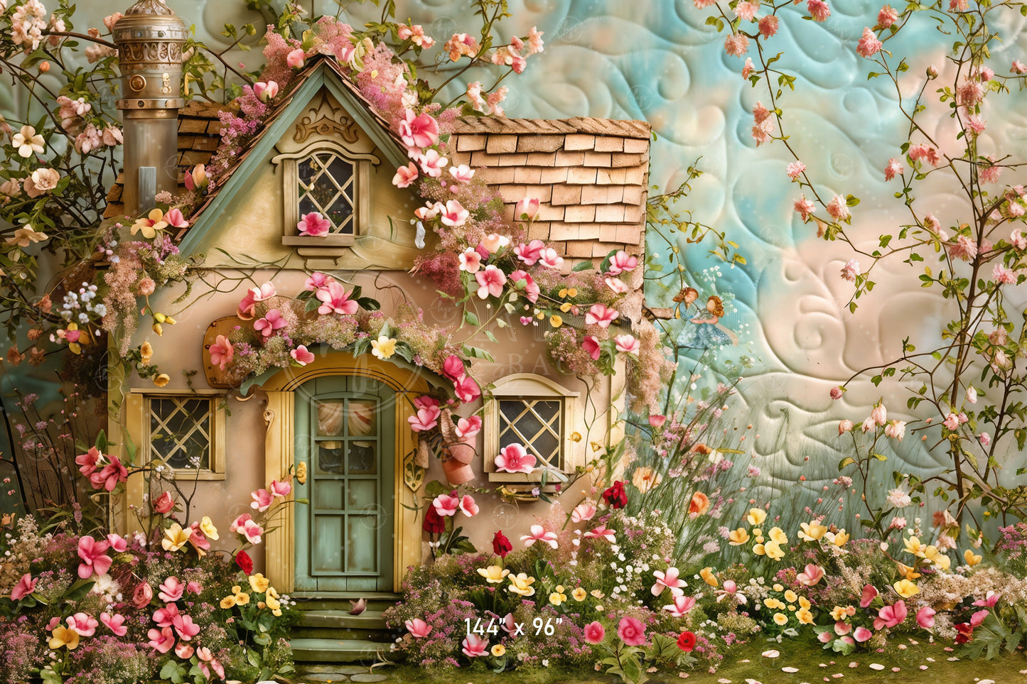 Enchanted Cottage Garden Backdrop