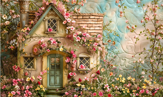 Enchanted Cottage Garden Backdrop