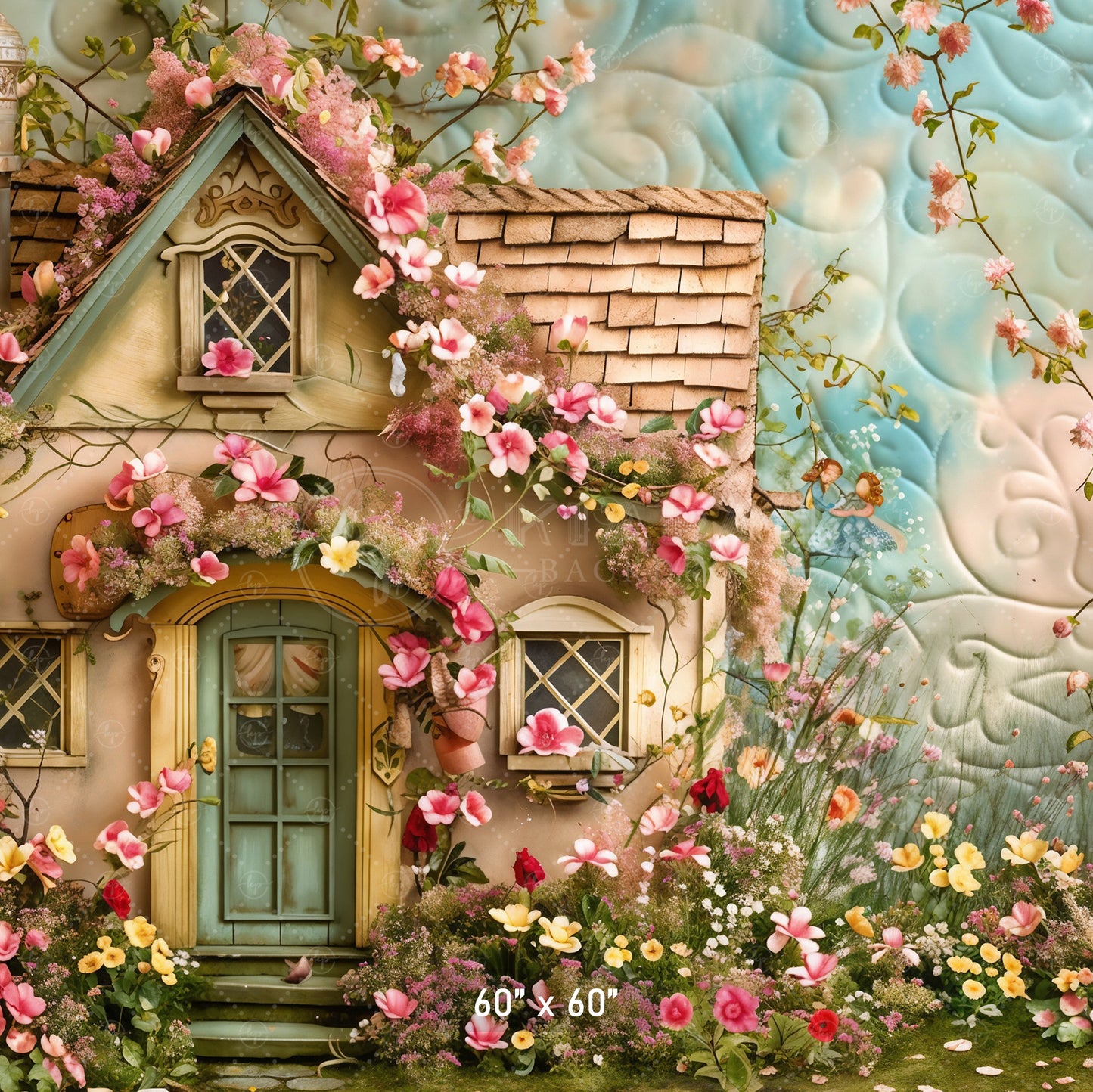 Enchanted Cottage Garden Backdrop