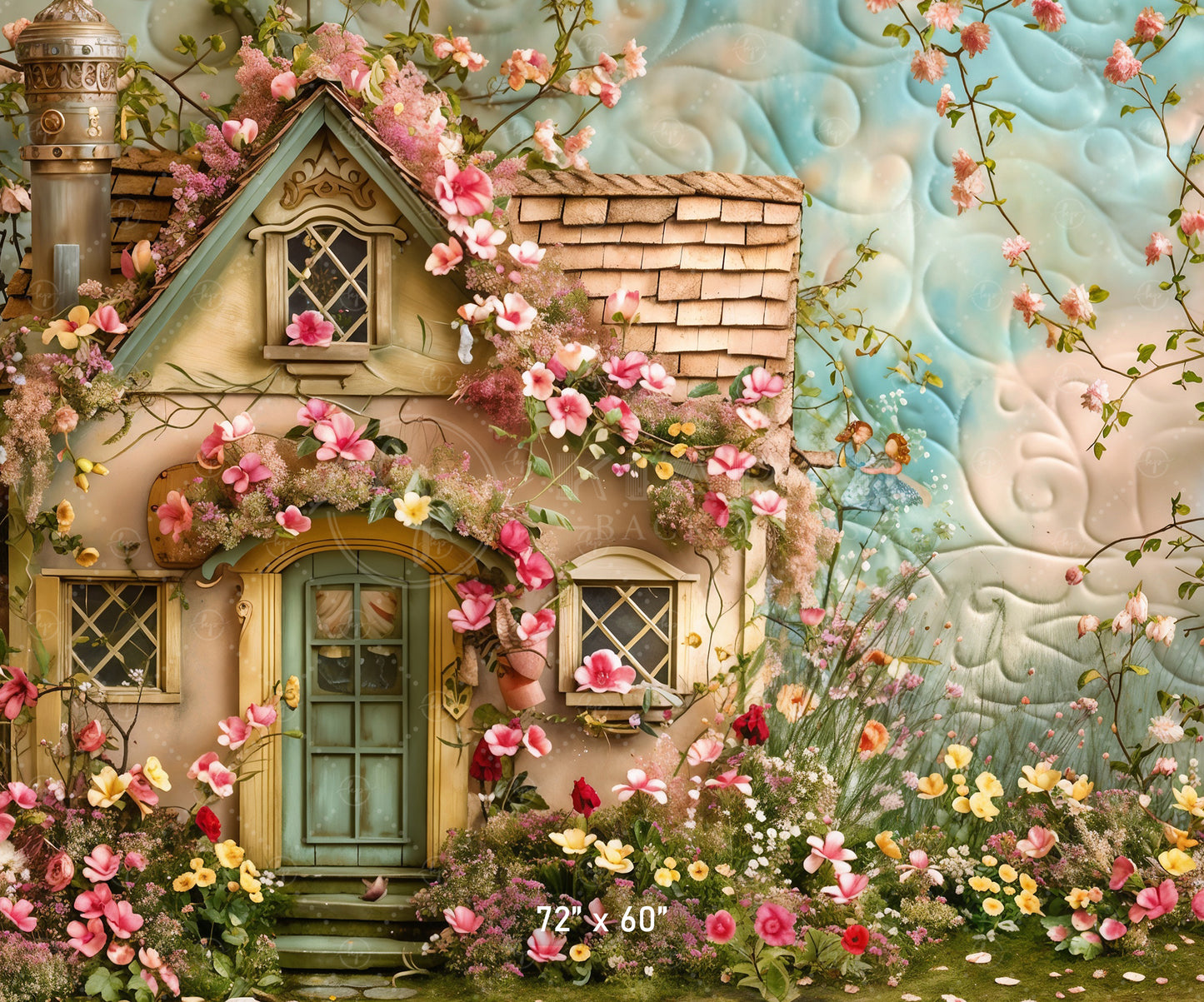 Enchanted Cottage Garden Backdrop