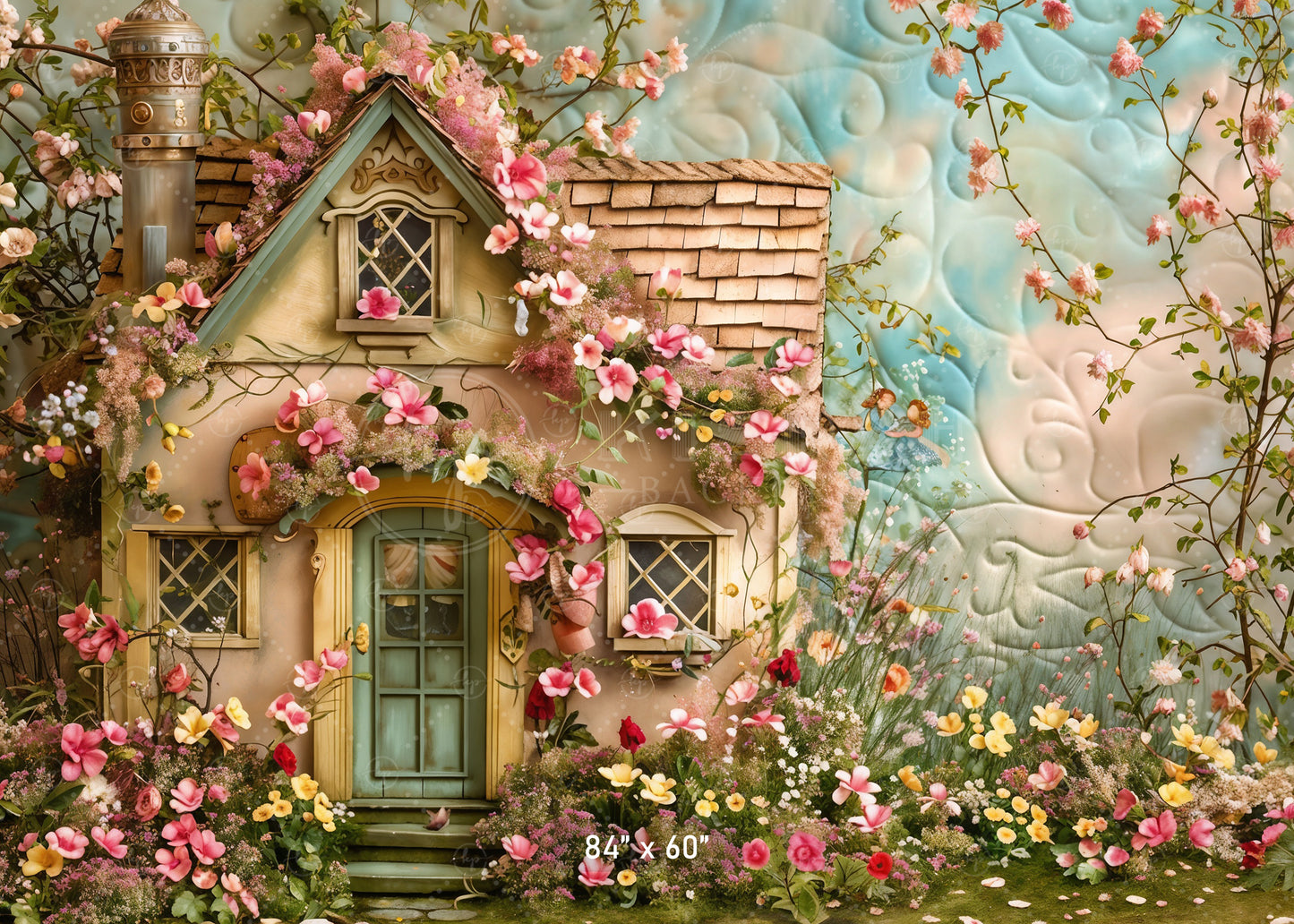 Enchanted Cottage Garden Backdrop