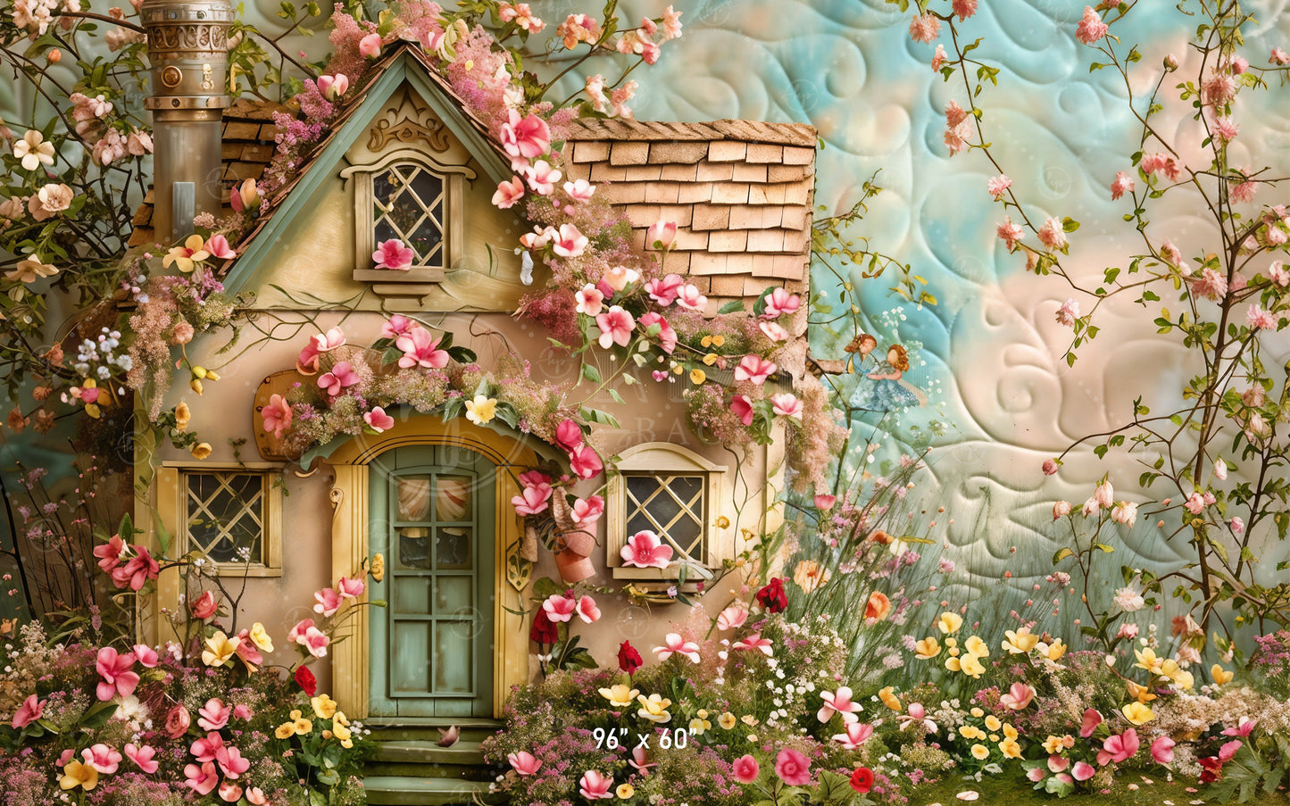 Enchanted Cottage Garden Backdrop