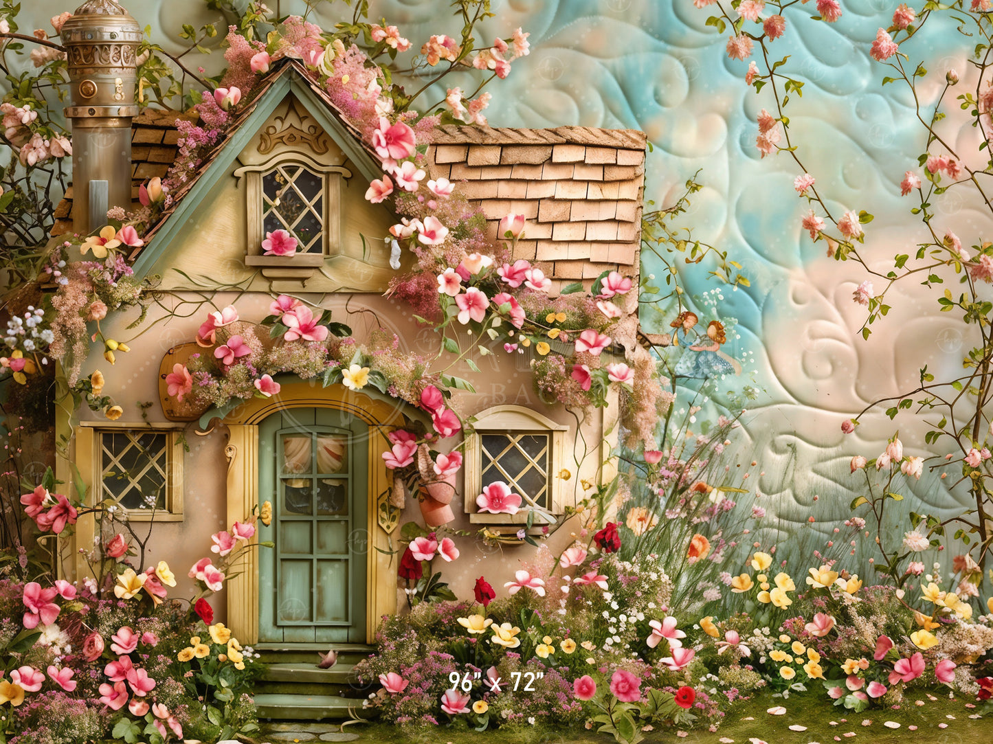 Enchanted Cottage Garden Backdrop