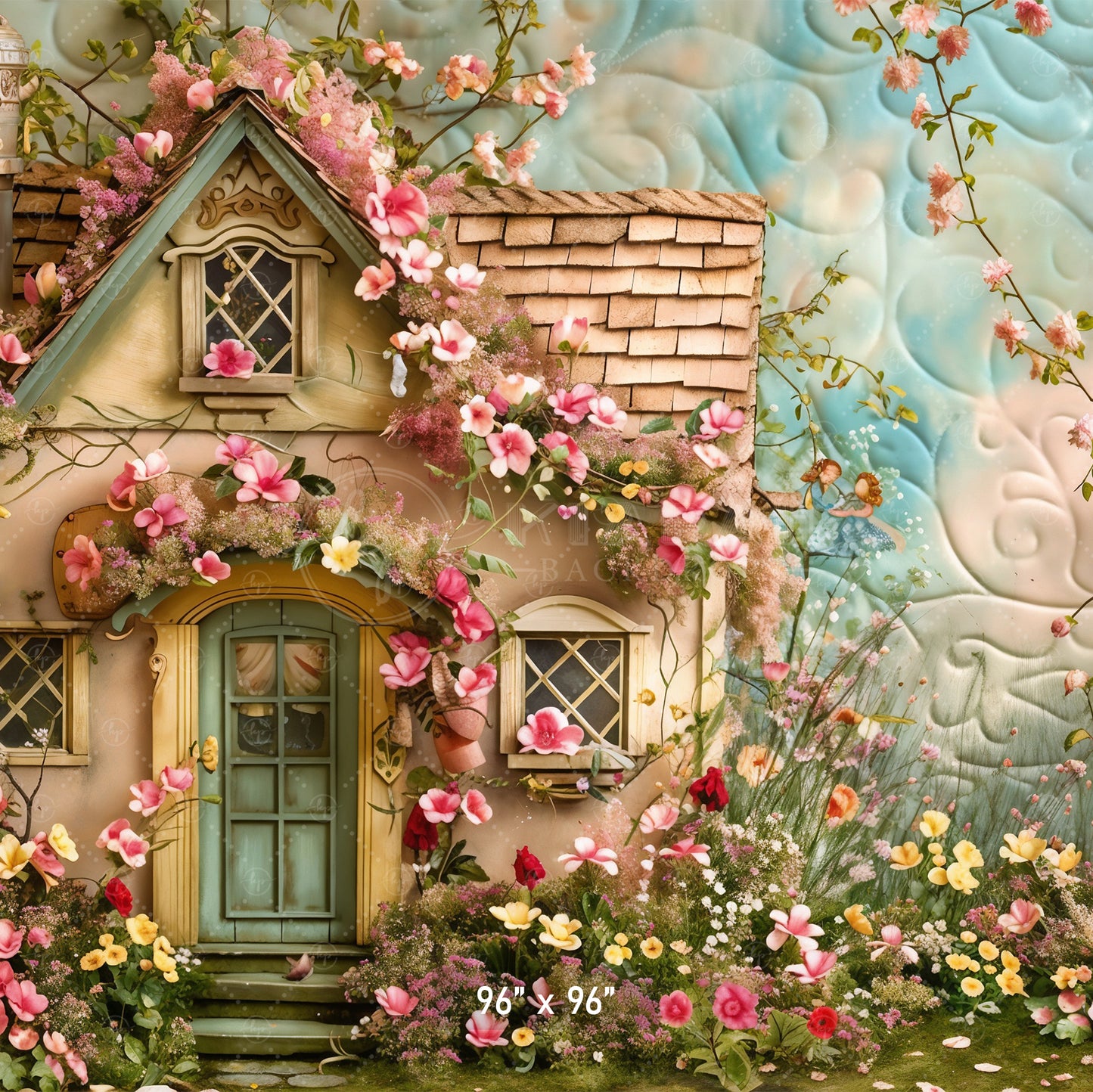 Enchanted Cottage Garden Backdrop