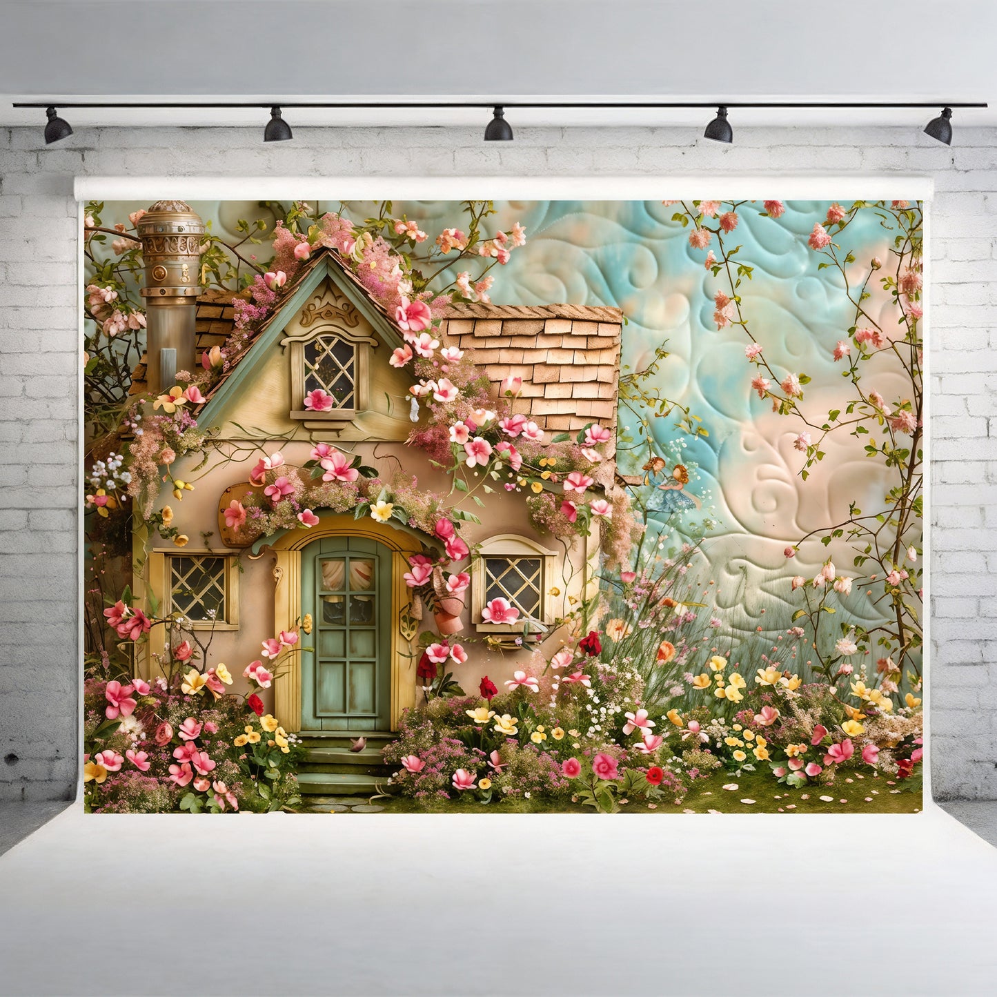 Enchanted Cottage Garden Backdrop