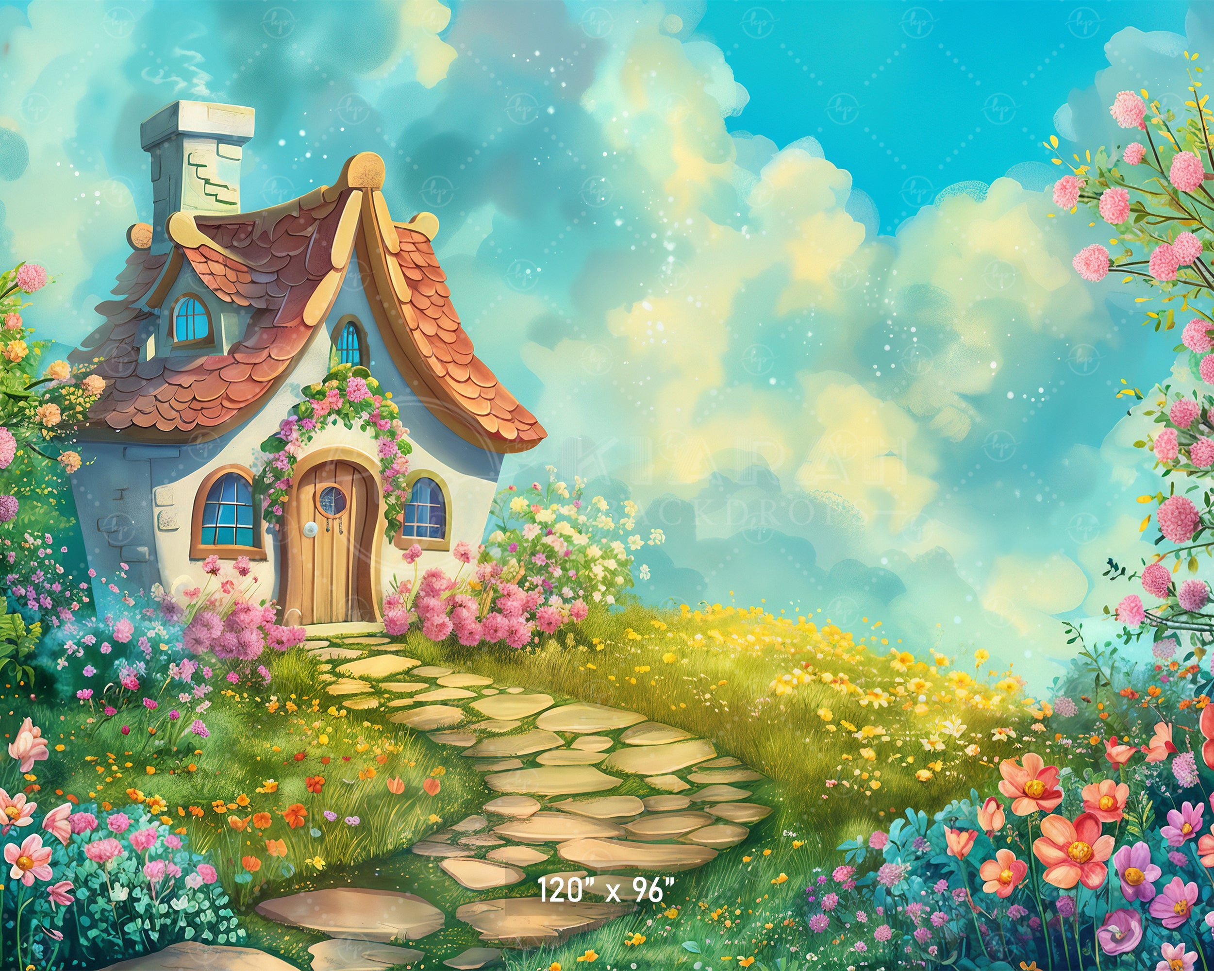 Storybook Cottage Garden Backdrop