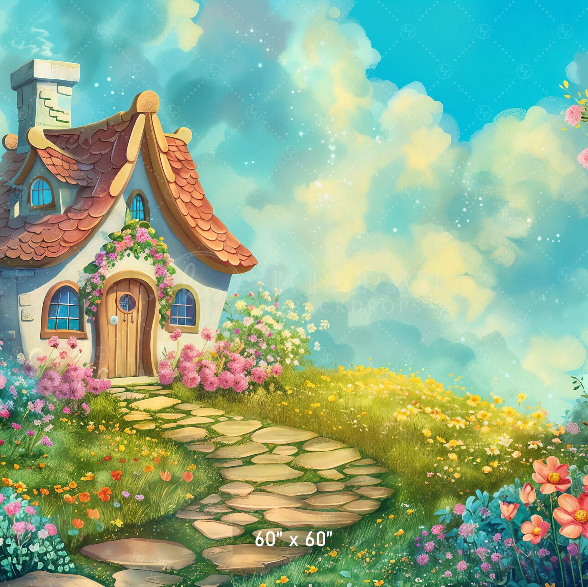 Storybook Cottage Garden Backdrop