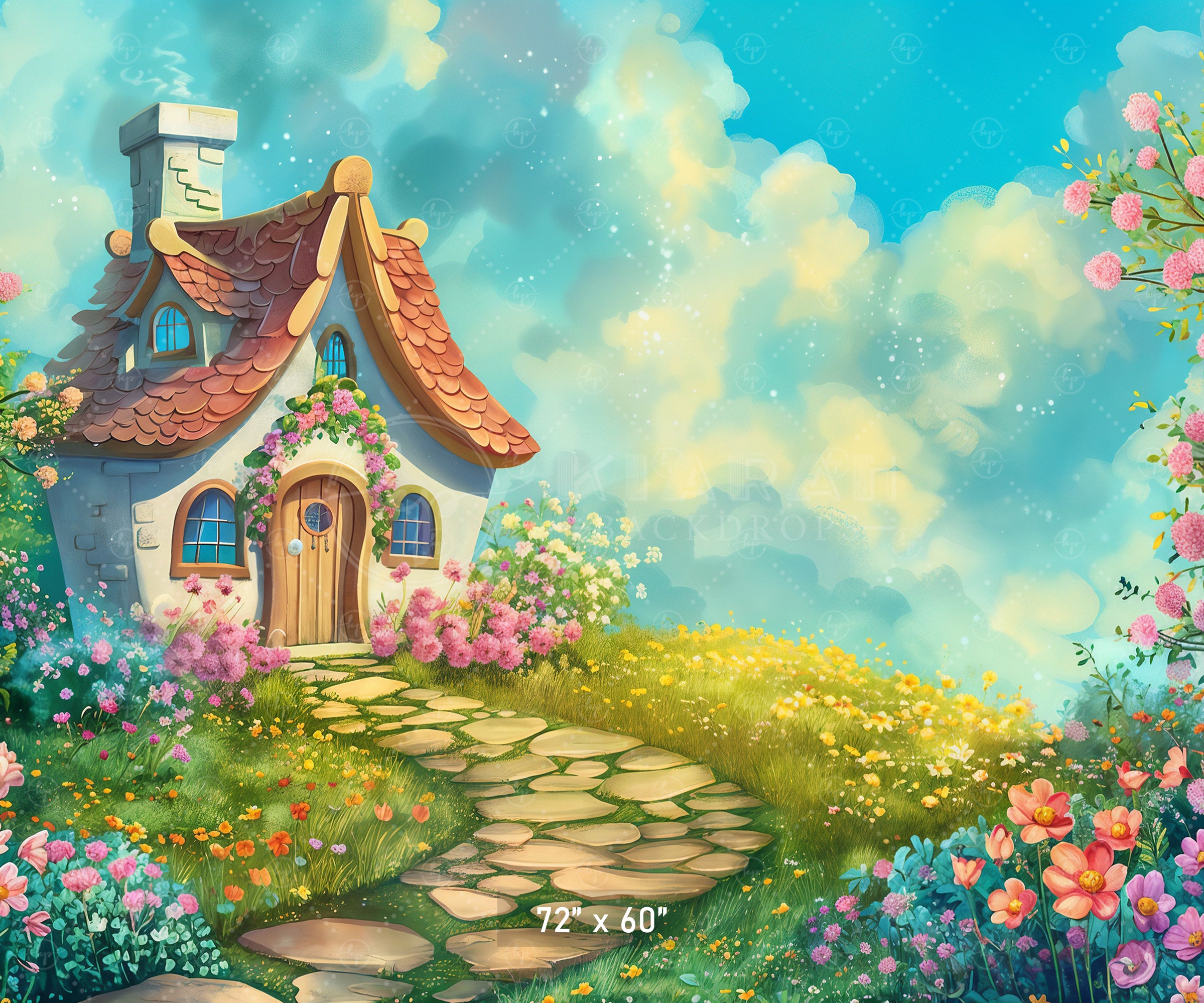 Storybook Cottage Garden Backdrop
