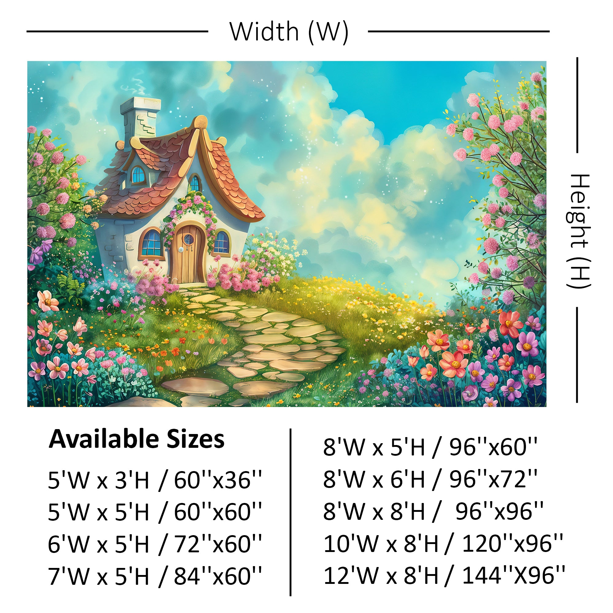 Storybook Cottage Garden Backdrop