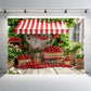 Rustic Strawberry Cart Market Backdrop