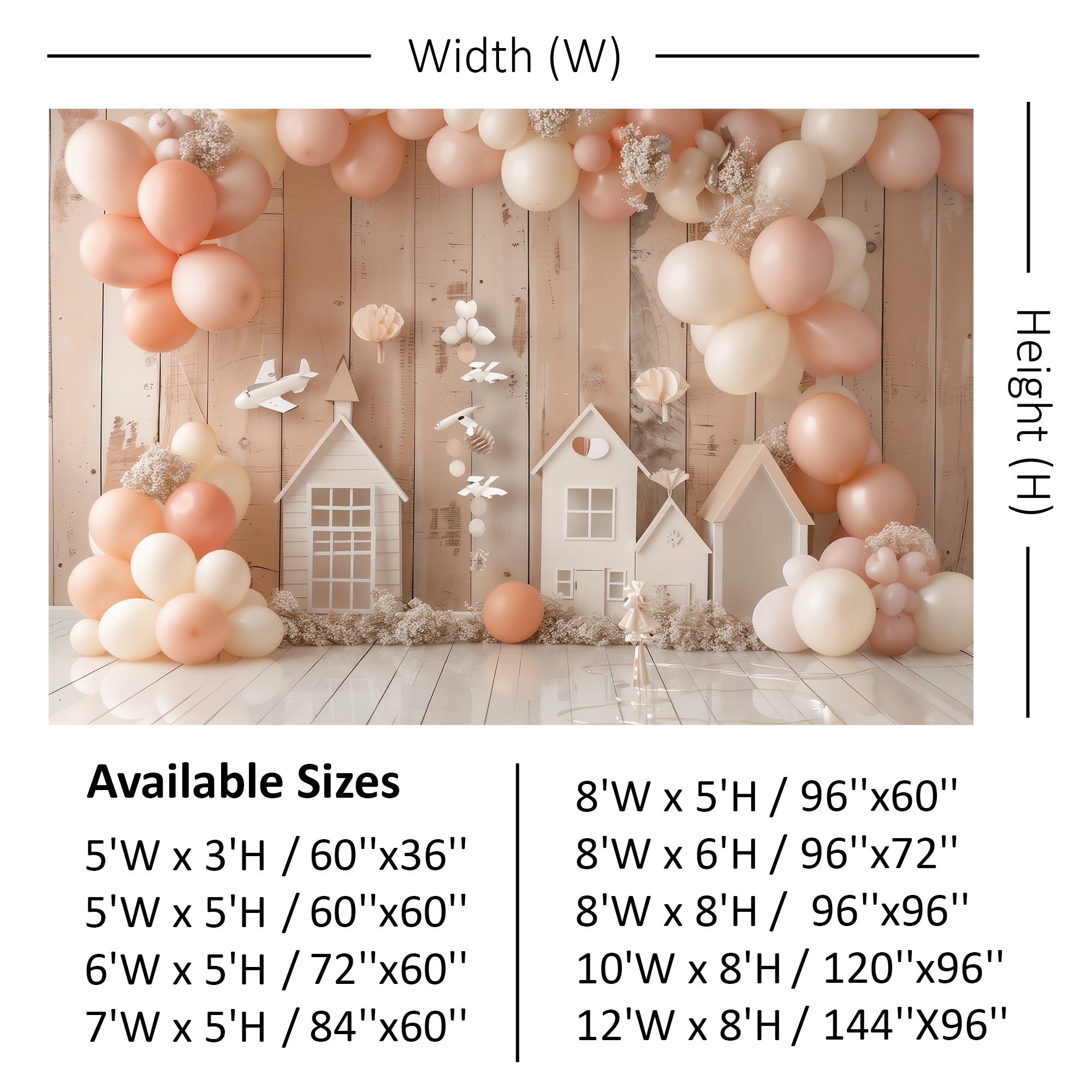 Pastel Balloon Village Backdrop