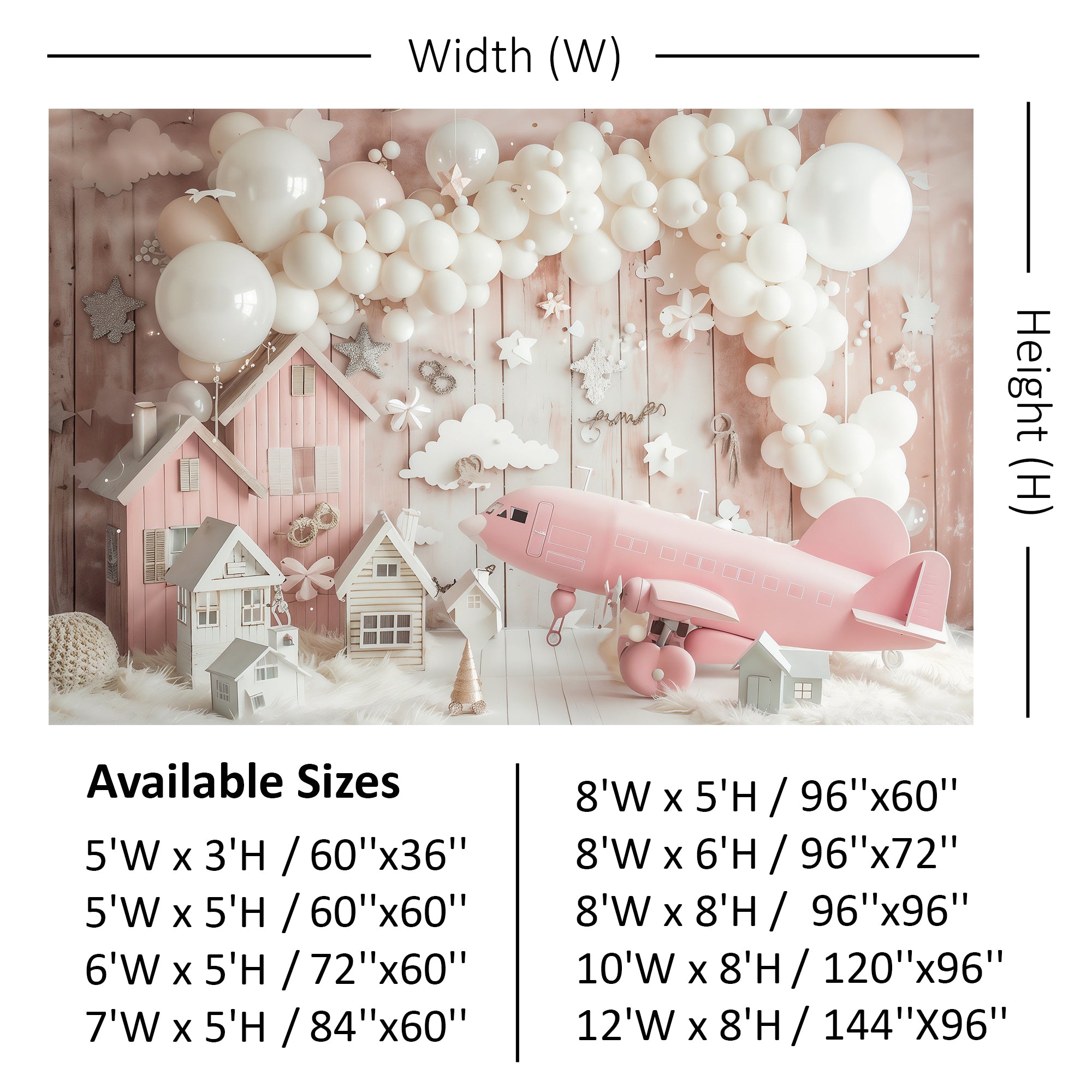 Dreamy Pink Village with Airplane Backdrop