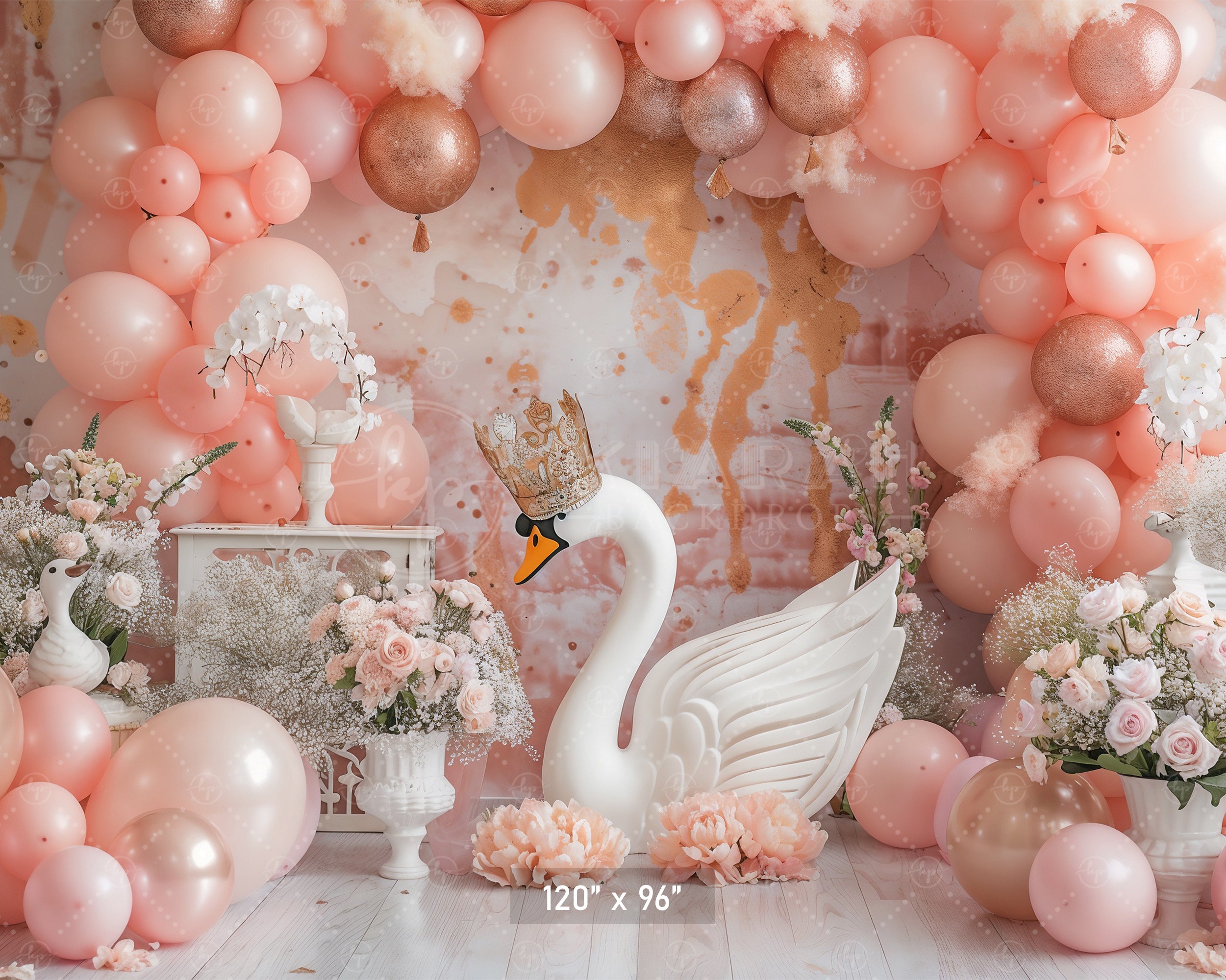 Elegant Swan Princess Backdrop