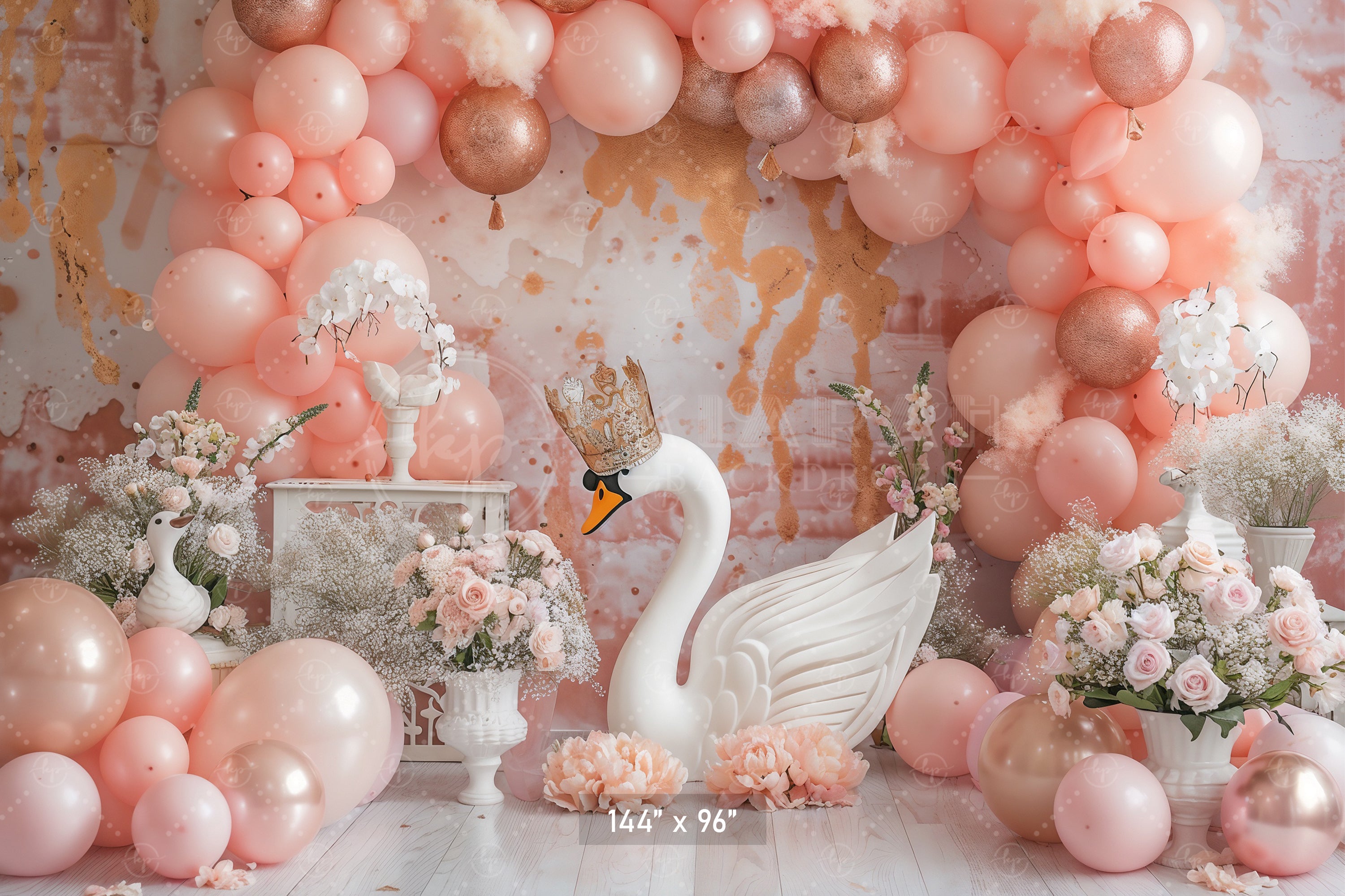 Elegant Swan Princess Backdrop