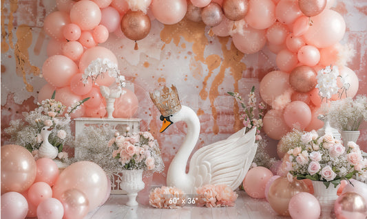 Elegant Swan Princess Backdrop