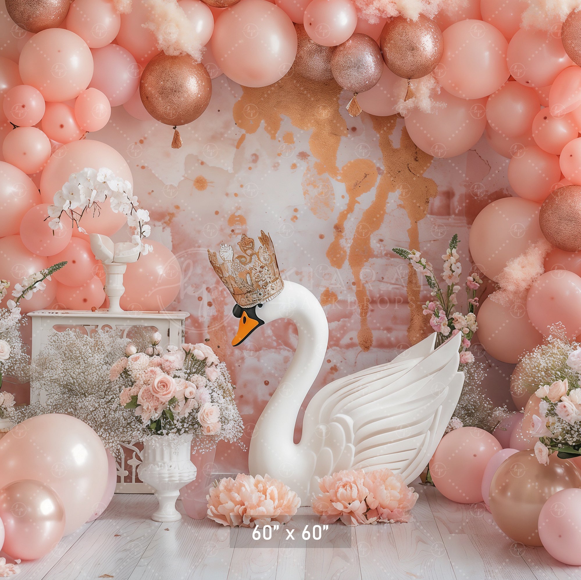 Elegant Swan Princess Backdrop