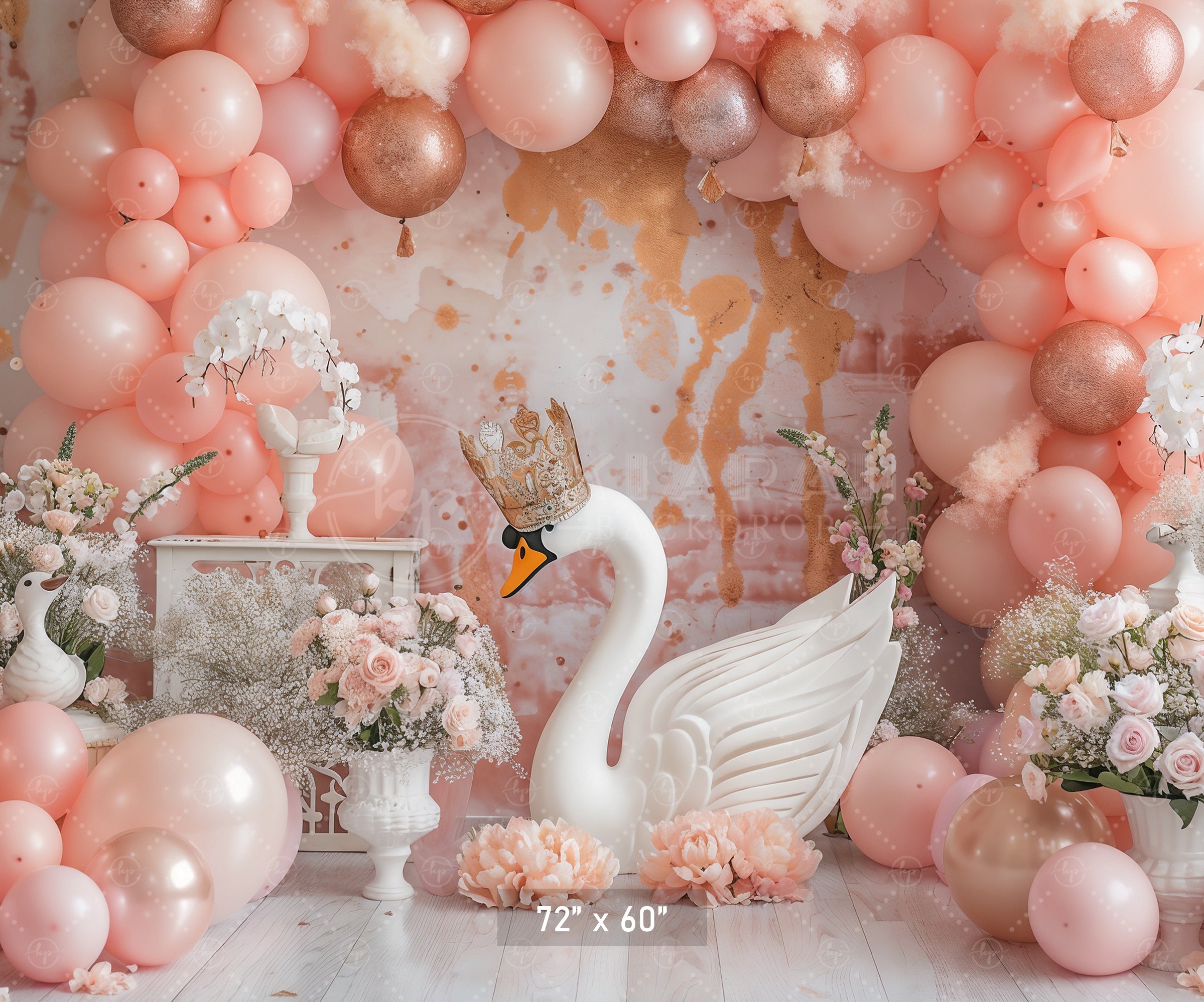 Elegant Swan Princess Backdrop