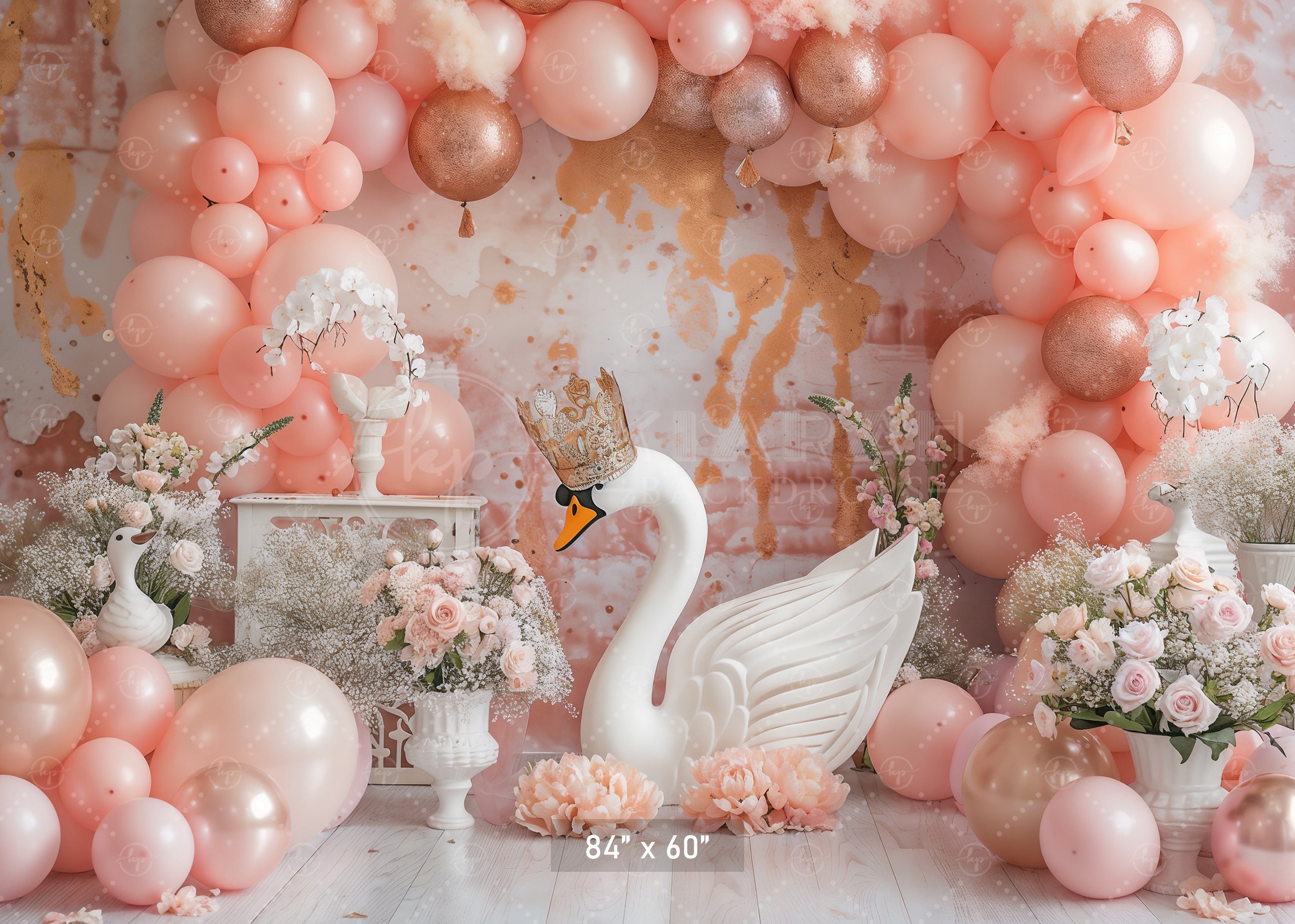 Elegant Swan Princess Backdrop