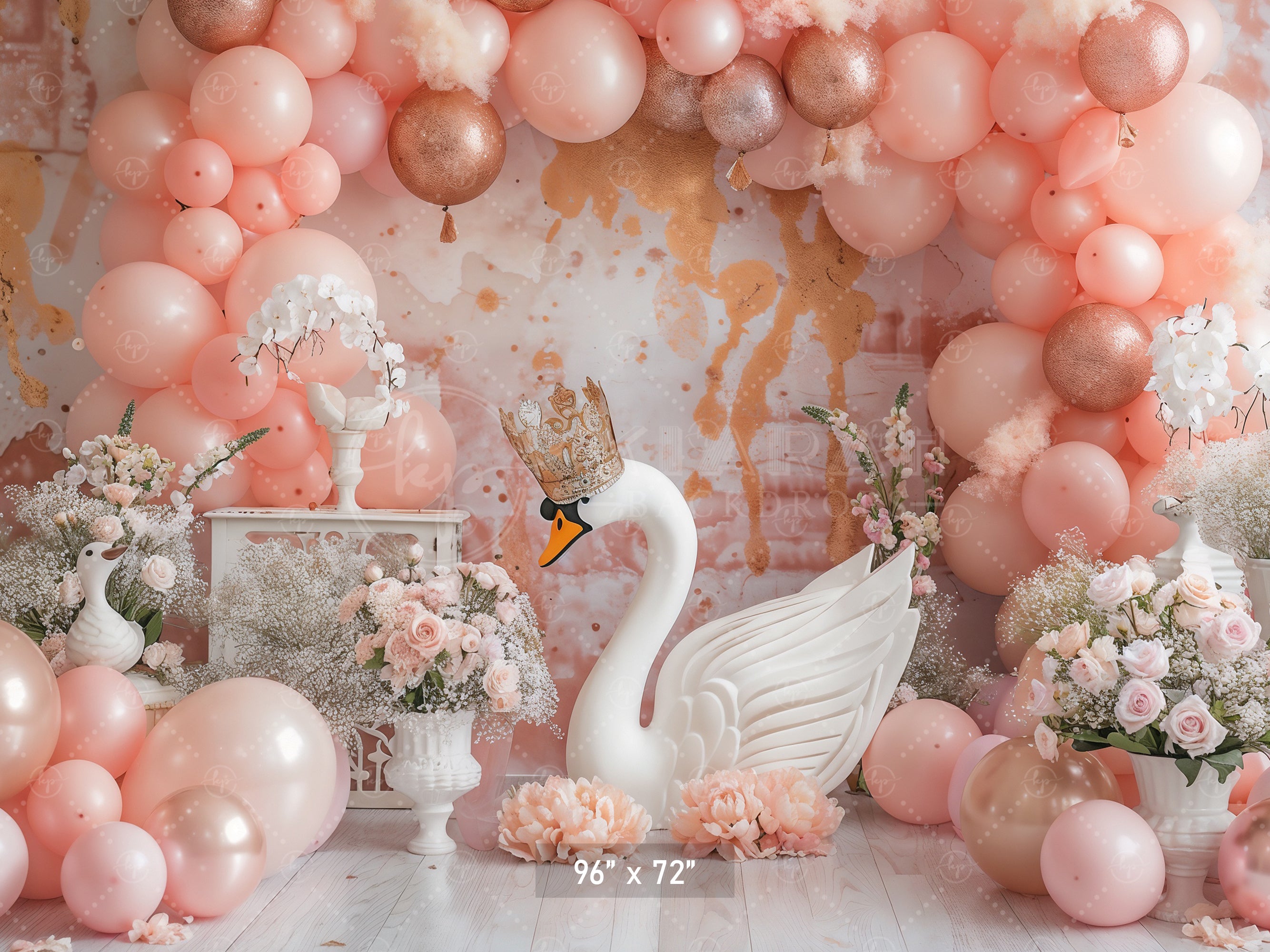 Elegant Swan Princess Backdrop