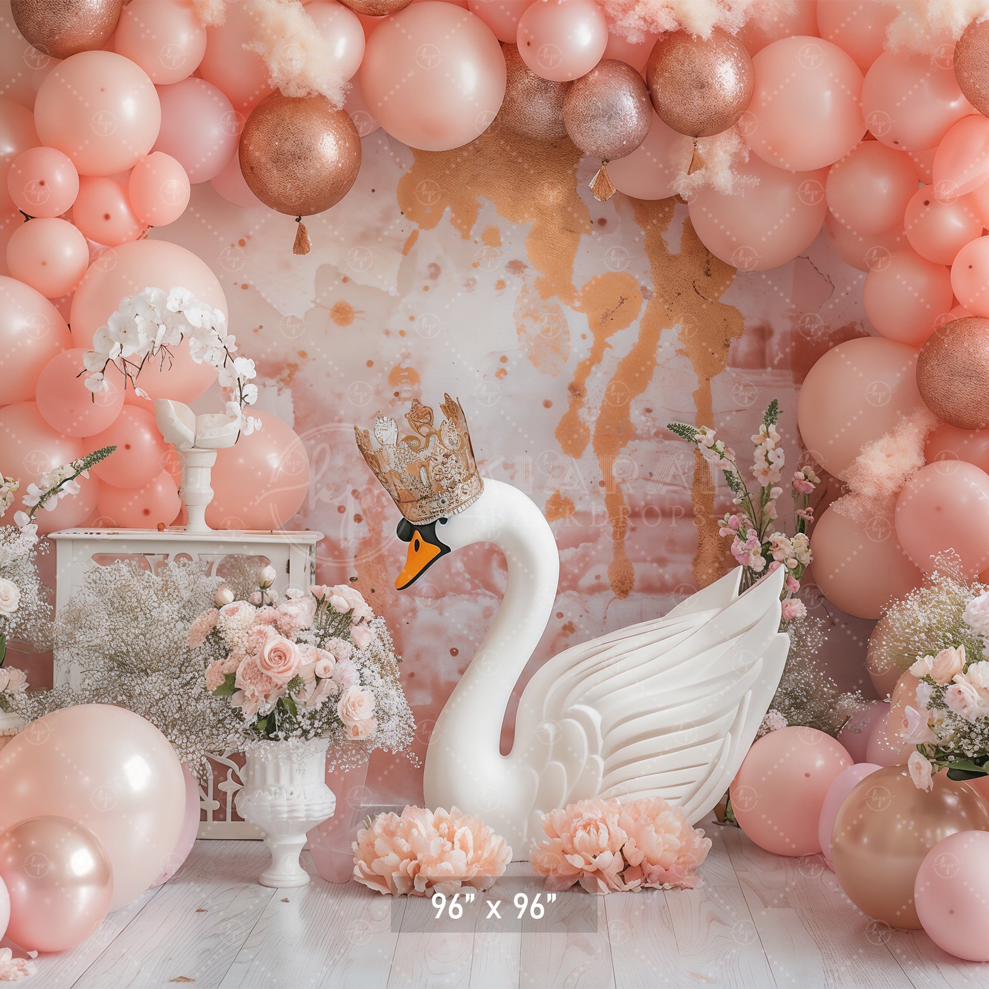 Elegant Swan Princess Backdrop