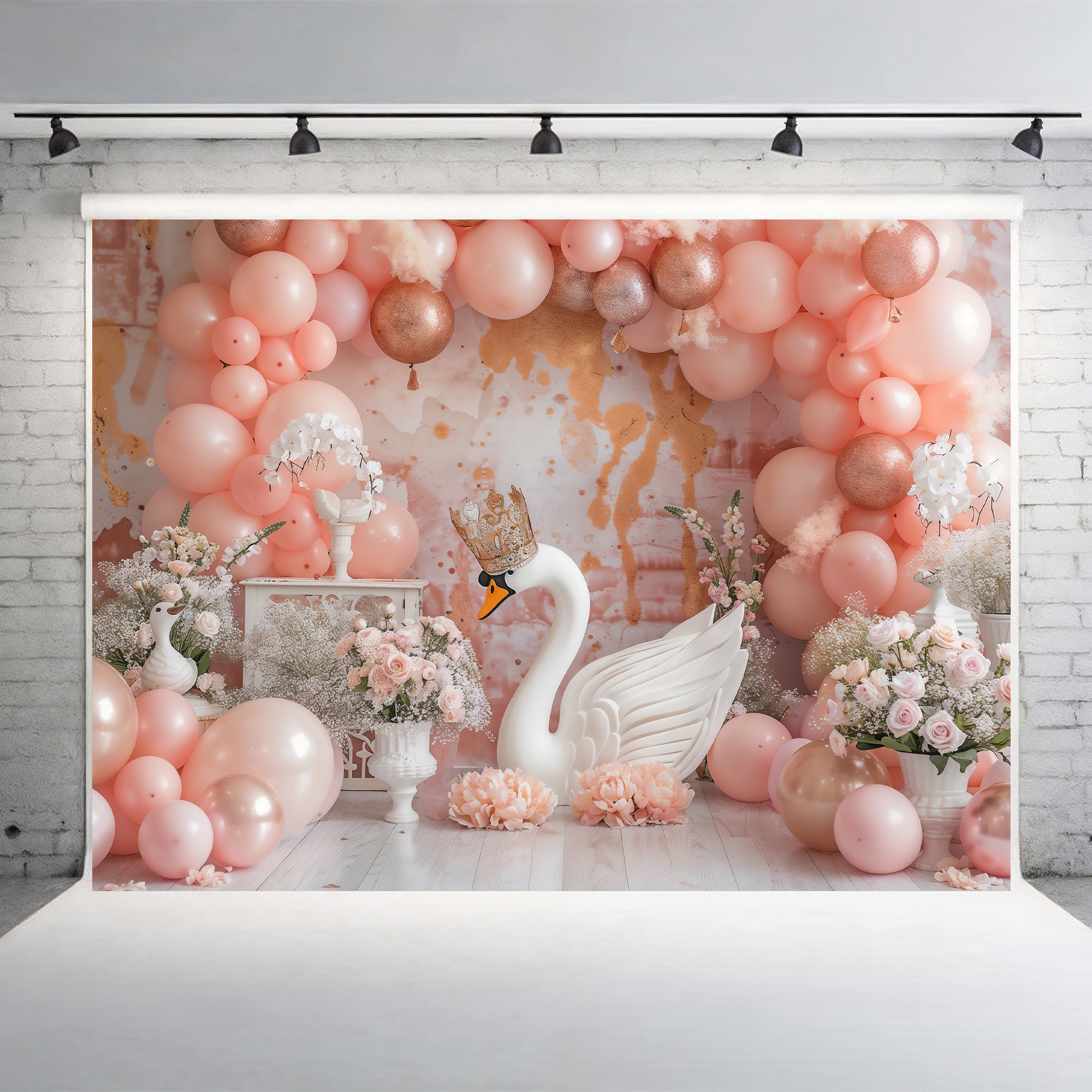 Elegant Swan Princess Backdrop