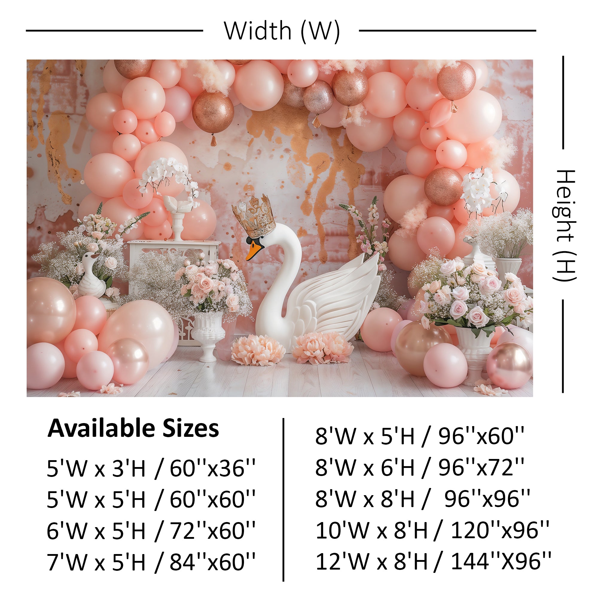 Elegant Swan Princess Backdrop