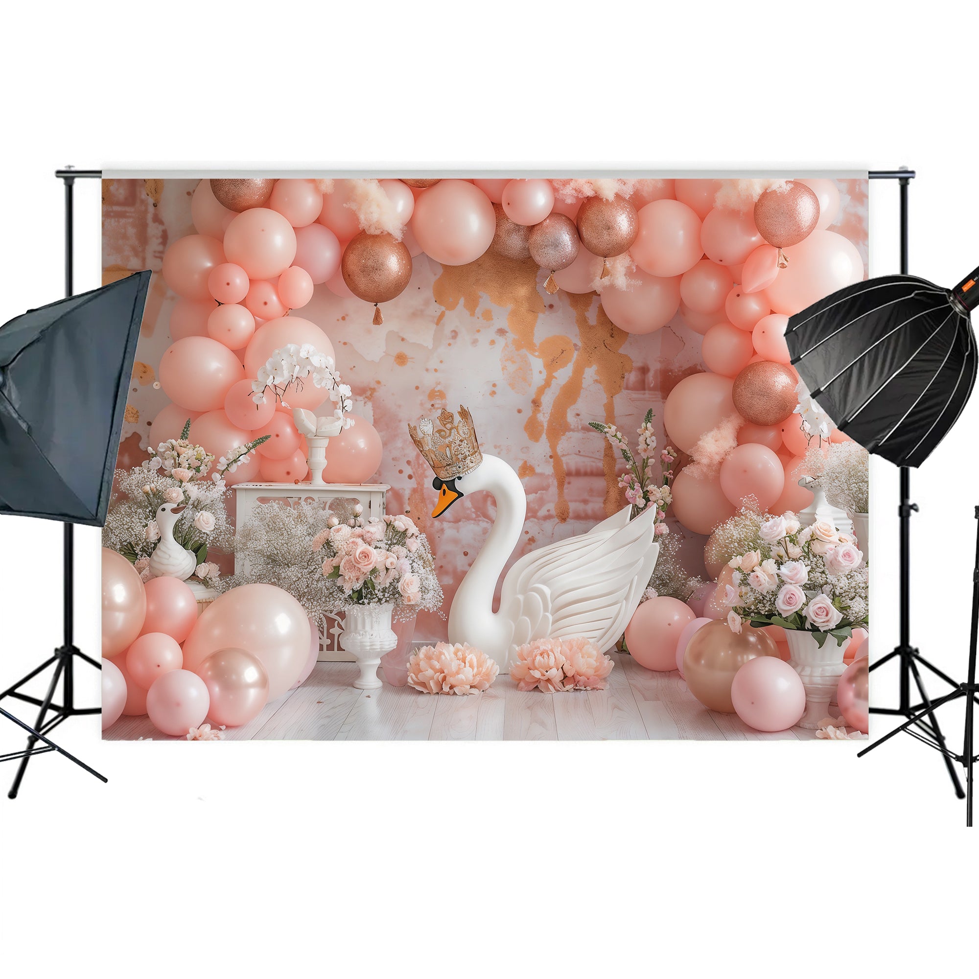 Elegant Swan Princess Backdrop